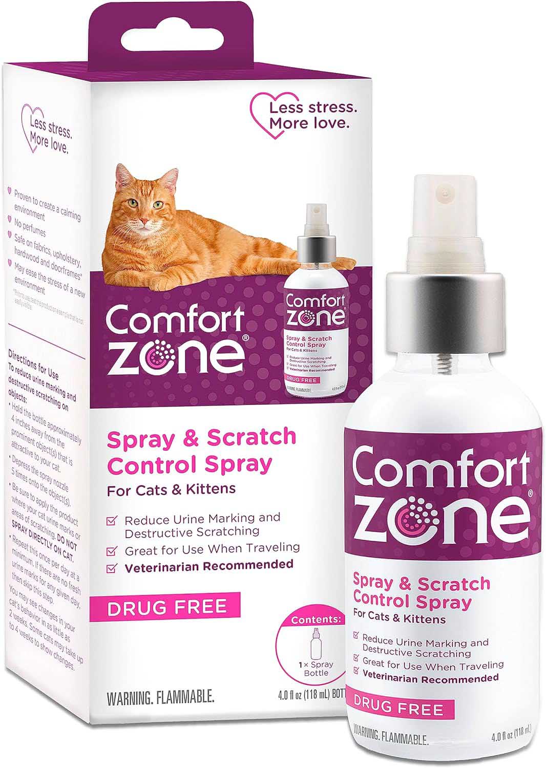 Comfort Zone Scratch Deterrent and Calming Spray for Cats - Image 1