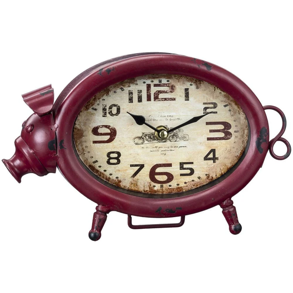 Country Pig Tabletop Clock - Image 1