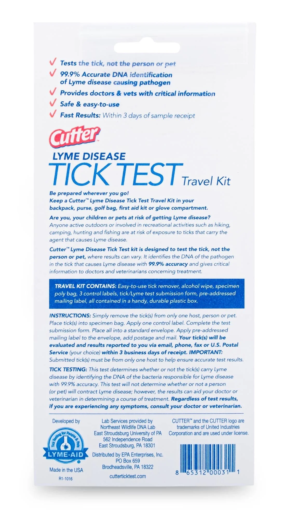 Cutter Lyme Disease Tick Test - Image 2