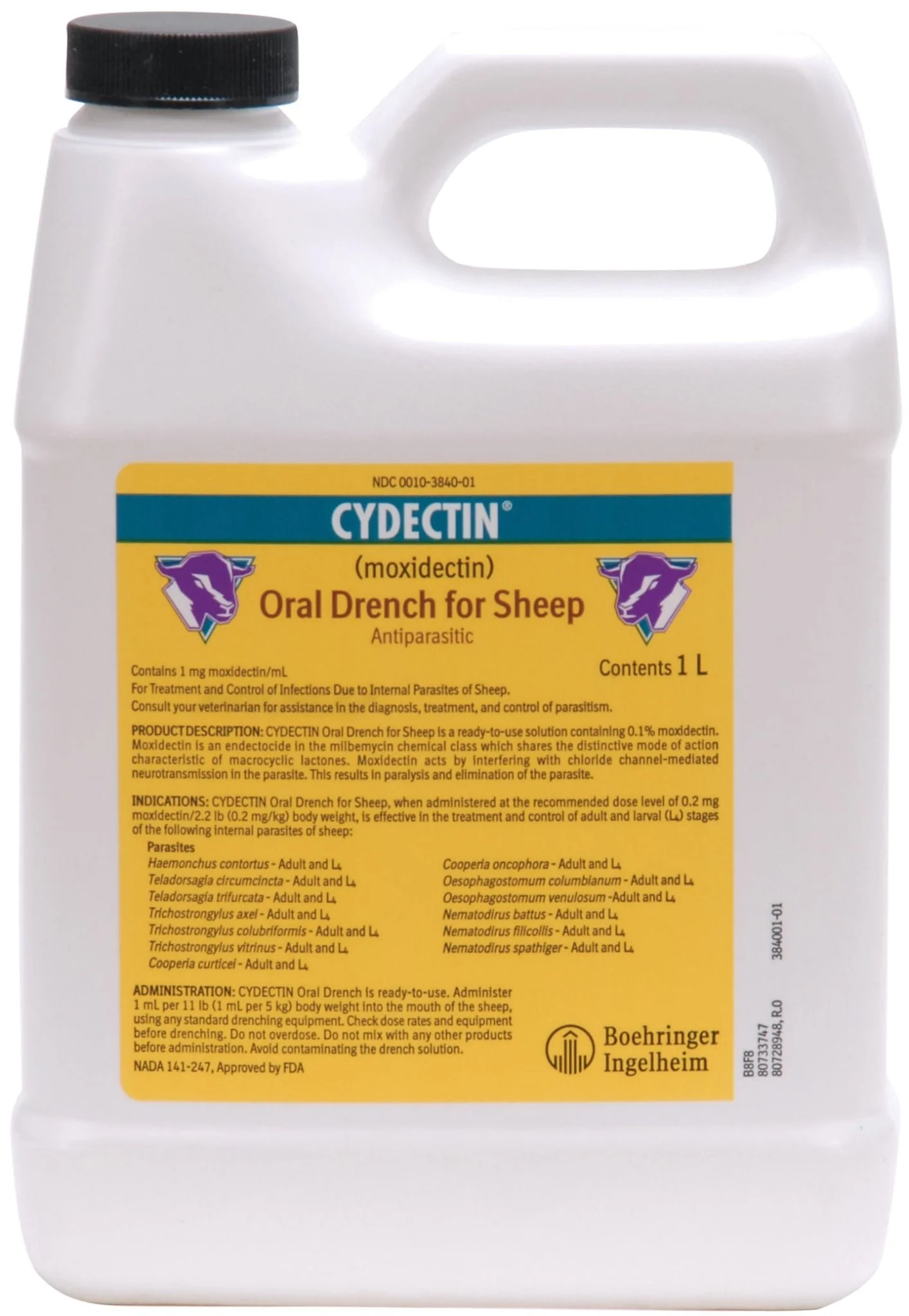 Cydectin (moxidectin) Oral Sheep Drench Wormer - Antiparasitic Dewormer for Internal Parasite Control - Image 1