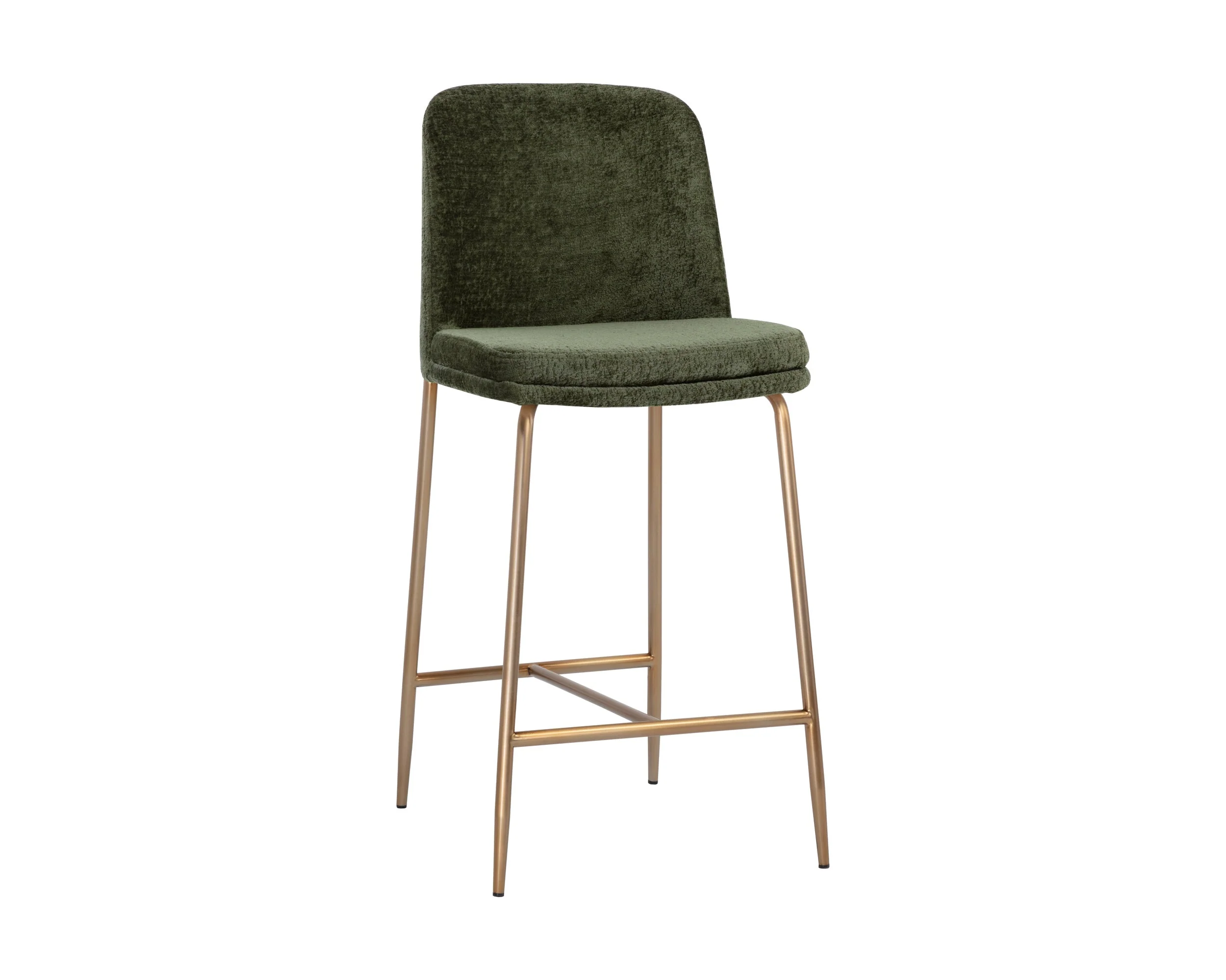 Zeke Counter Stool – Antique Brass – Bergen Olive