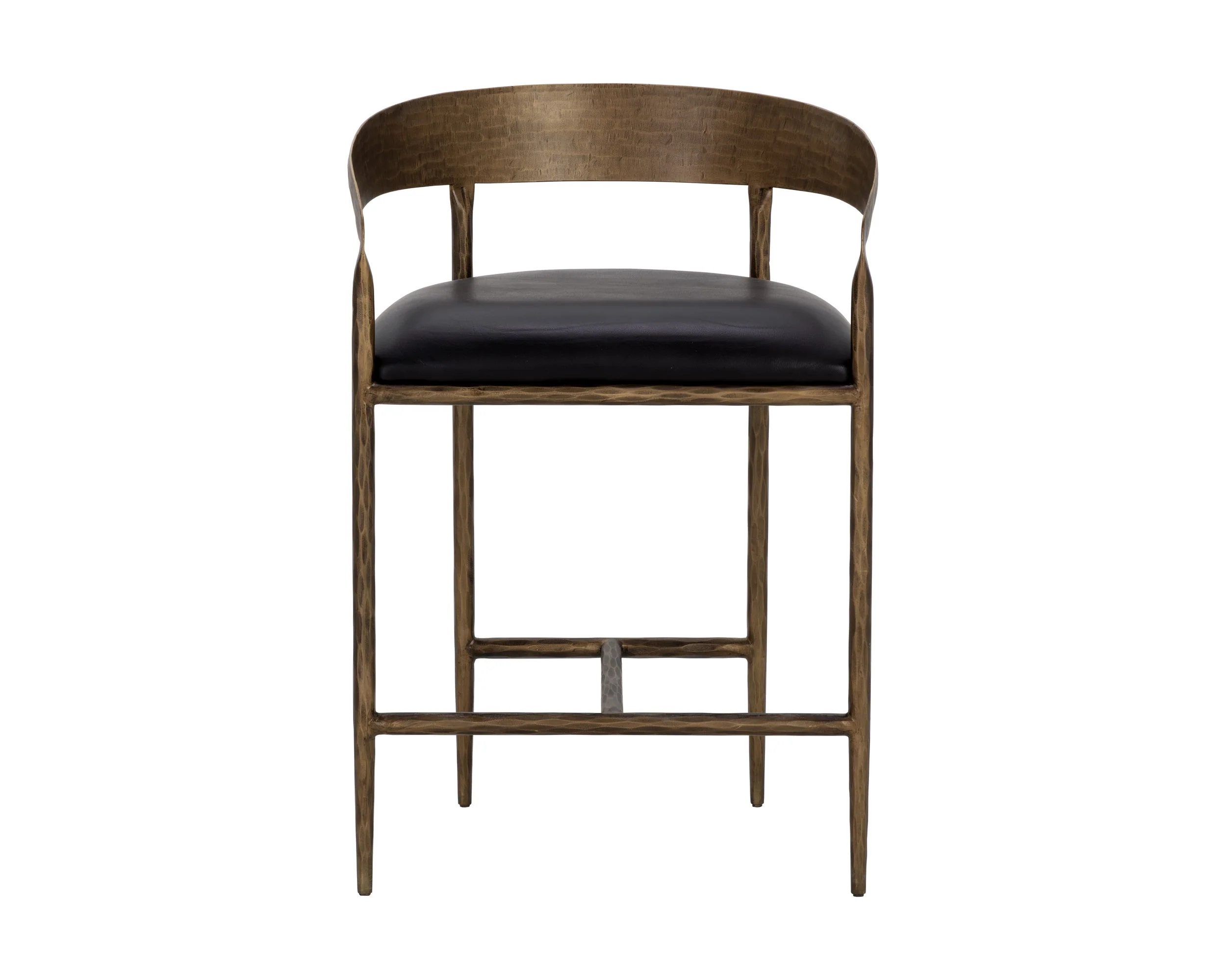 Zanatta Counter Stool - Charcoal Black Leather - Image 2
