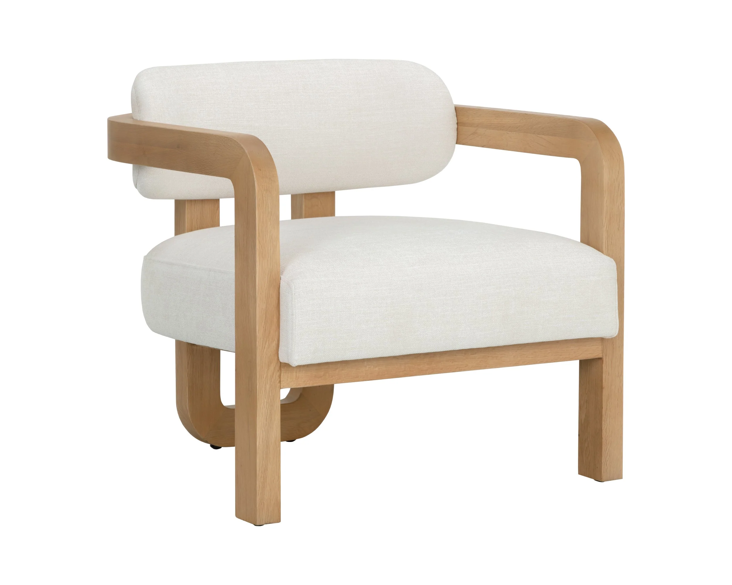 Madrone Lounge Chair – Rustic Oak – Heather Ivory Tweed
