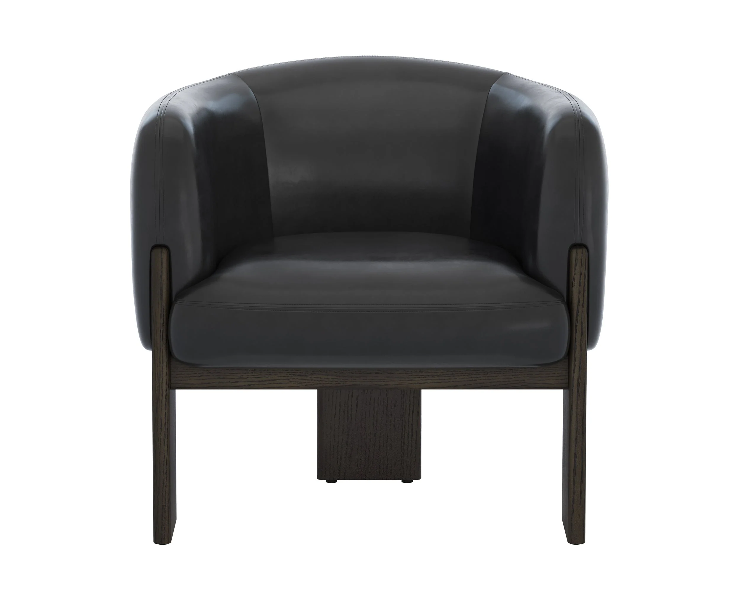Trine Lounge Chair - Dark Brown - Vintage Black Night Leather - Image 2