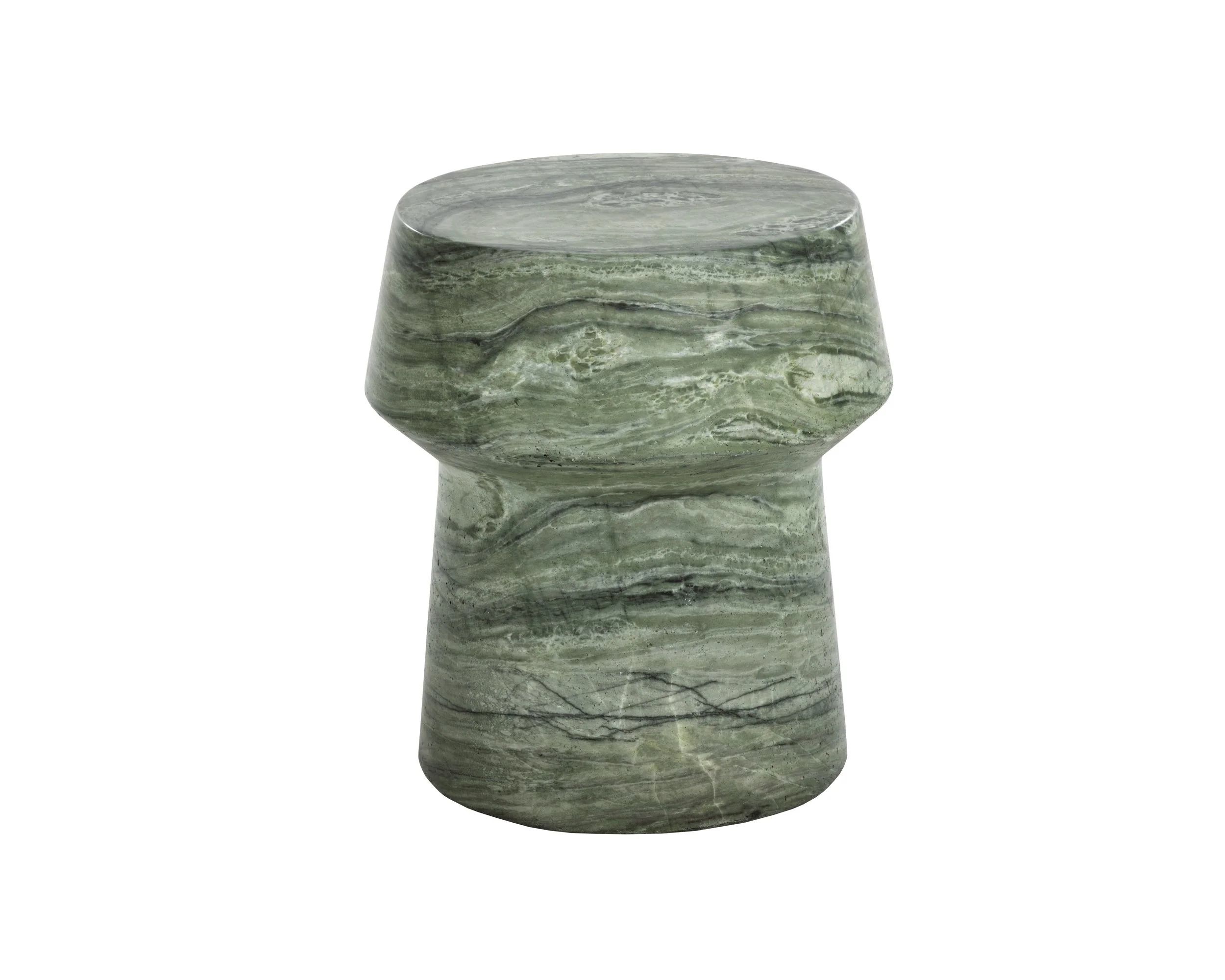 Brie End Table - Marble Look - Sage - Image 2