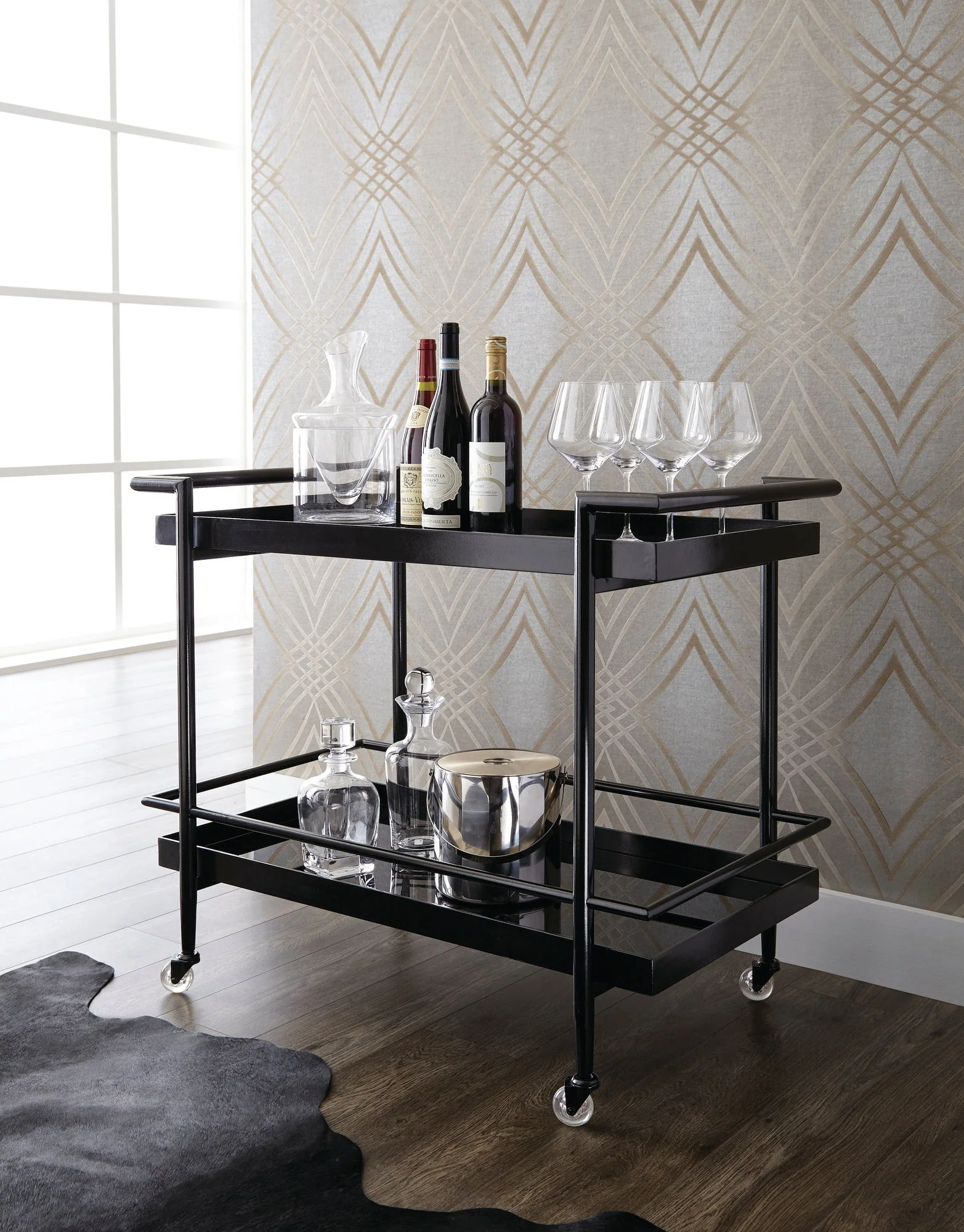Livingston Bar Cart - Black - Image 3