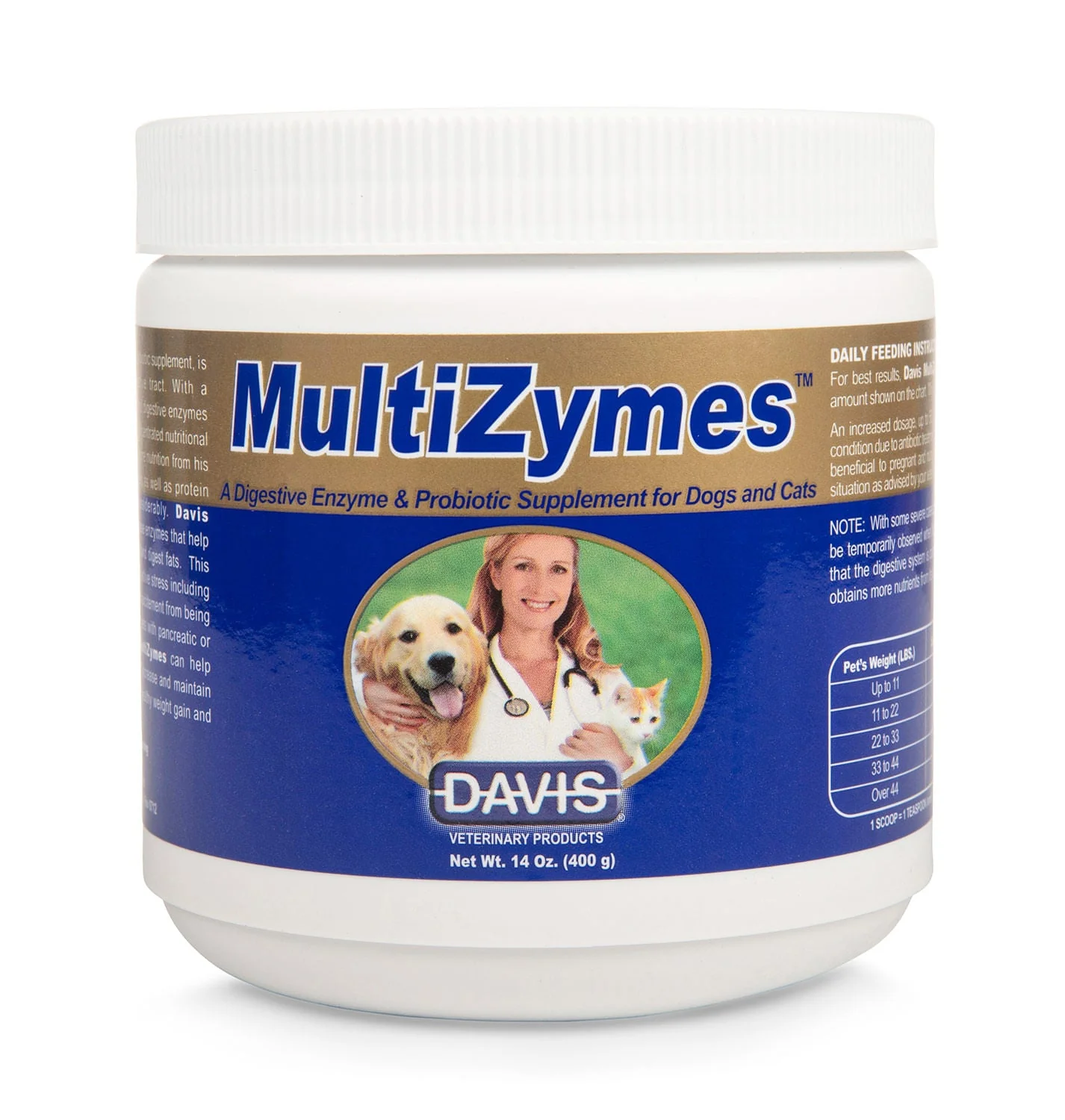 Davis Multizymes Digestive Enzyme & Probiotic Supplement for Dogs and Cats - Image 1