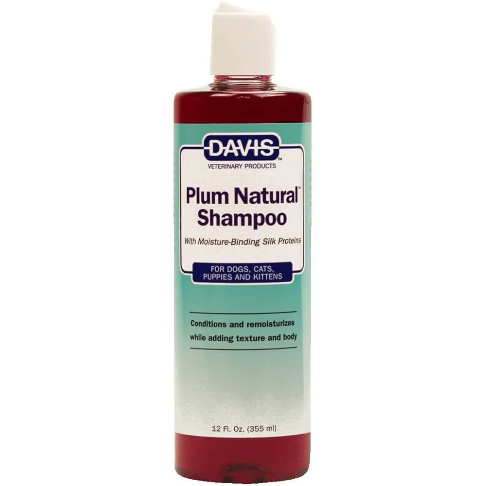 Davis Plum Natural Shampoo for Dogs & Cats – Gentle Silk Protein Shampoo and Conditioner for Shiny, Healthy Coat, Puppies and Kittens - Image 1