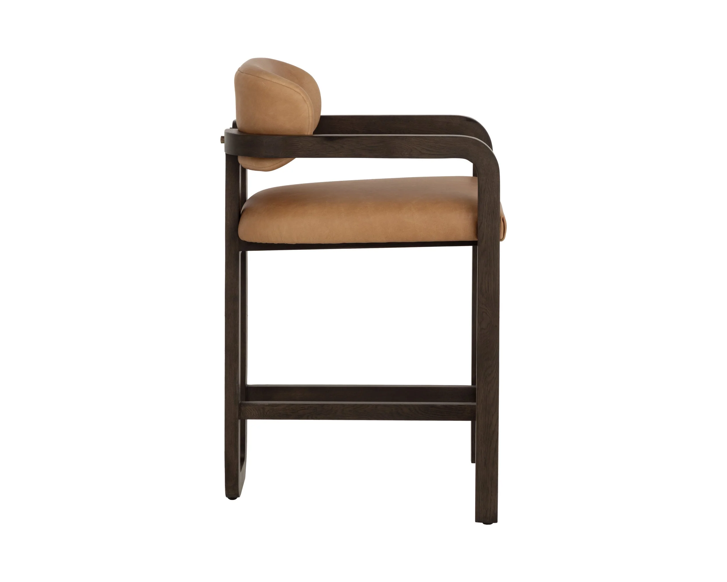 Madrone Counter Stool - Brown - Ludlow Sesame Leather - Image 3