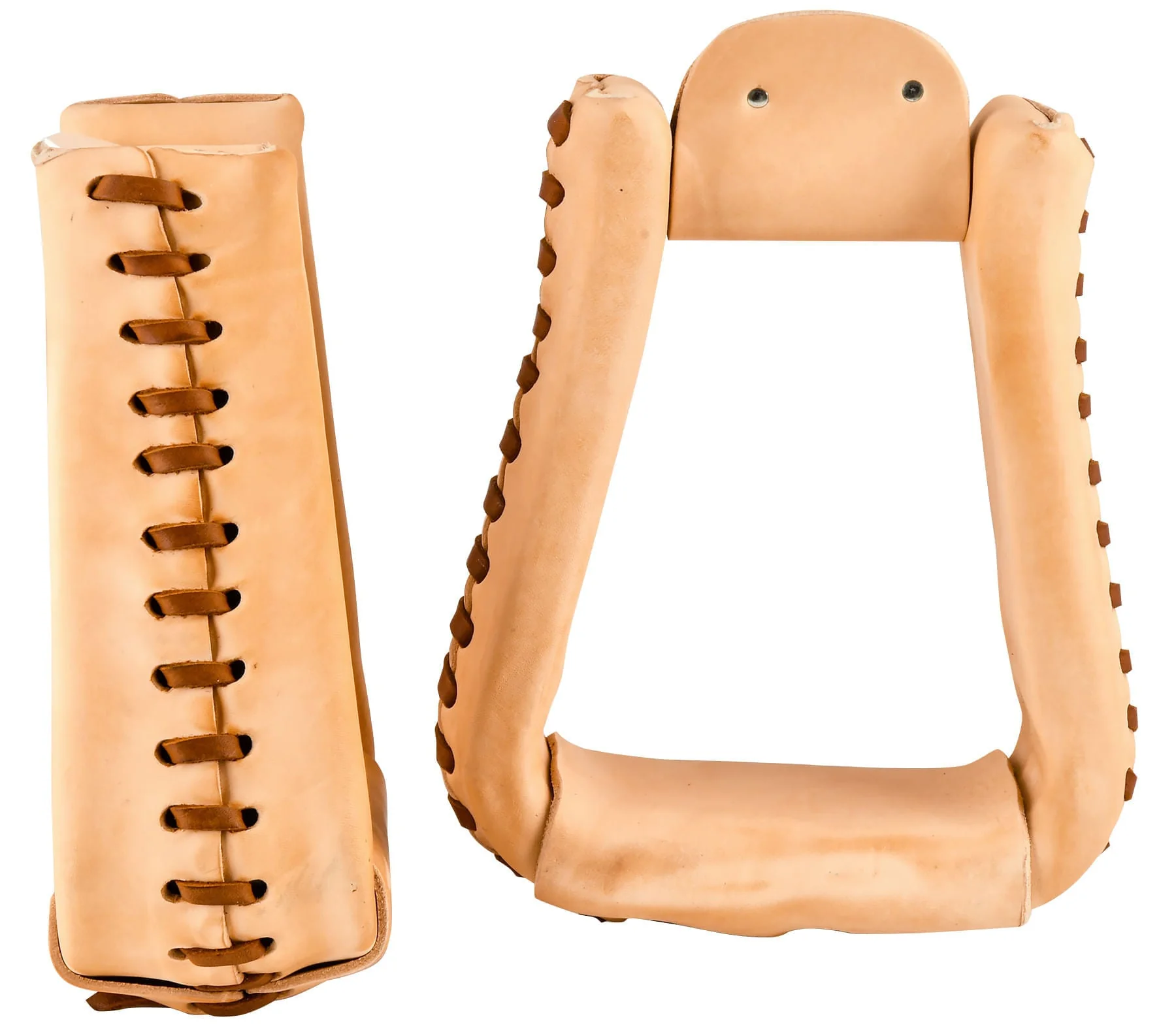 Deep Roper Stirrups, Leather, Pair - Image 1