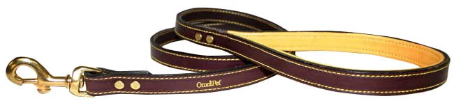Deer Tan Leather Dog Leash, Havana Brown
