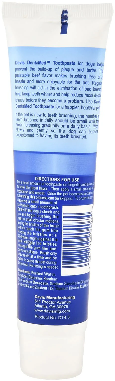 DentaMed No Rinse Dog Toothpaste, 4.5 oz – Beef Flavor for Plaque, Tartar & Fresh Breath - Image 2