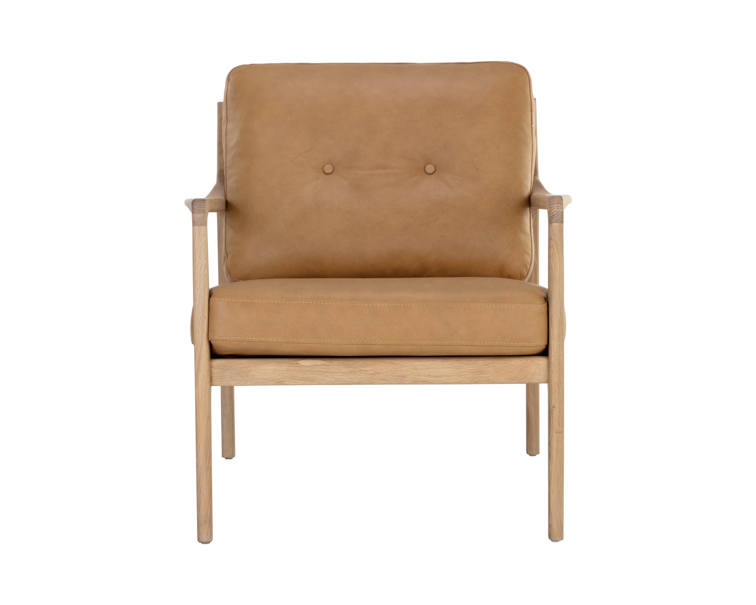 Gilmore Lounge Chair - Light Oak - Sahara Camel Leather - Image 2