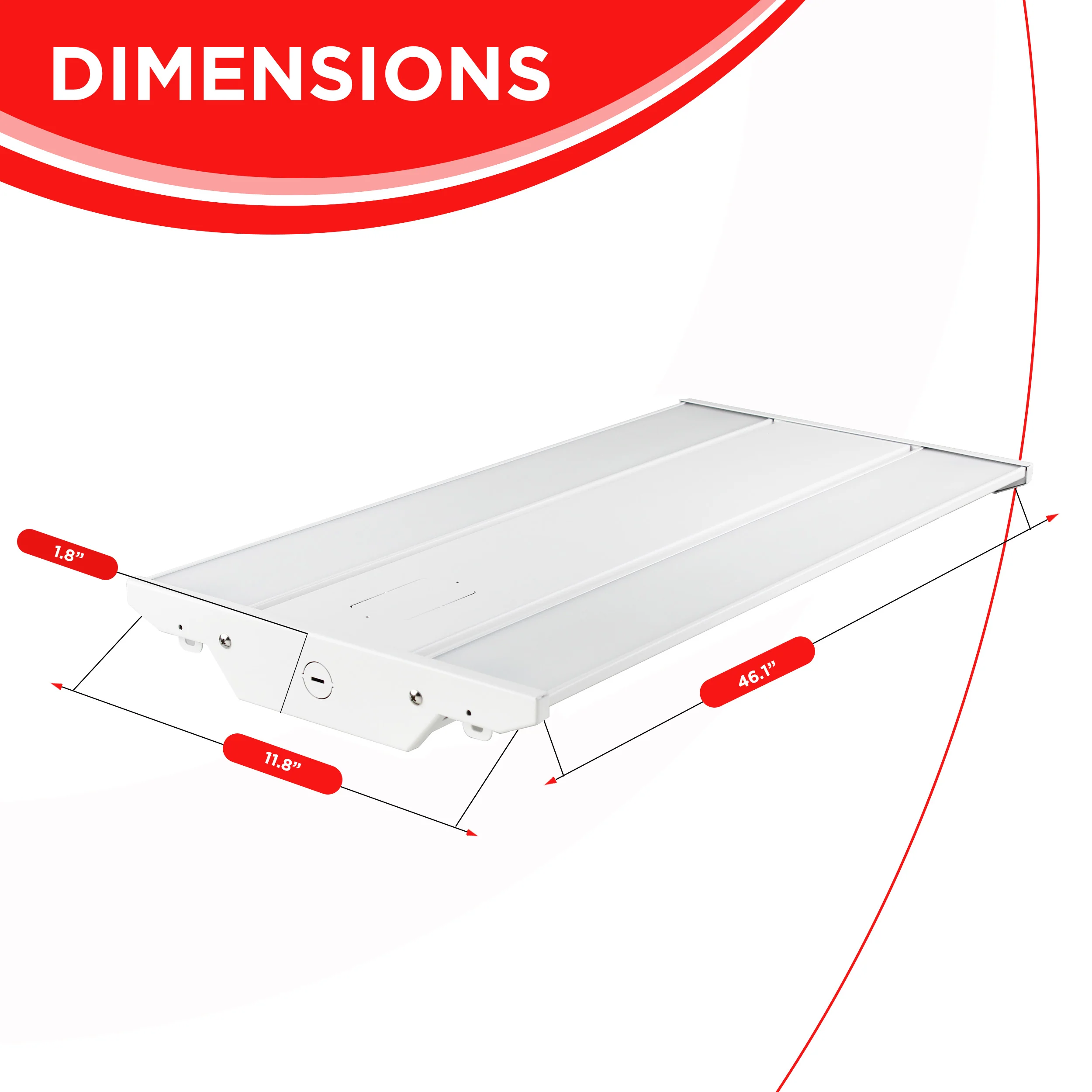 320W 4FT LED Linear High Bay 46400LMS Watt Selectable 320W/265W/225W & 4CCT (35/40/50/65K) - DLC- UL Listed #503 - Image 3