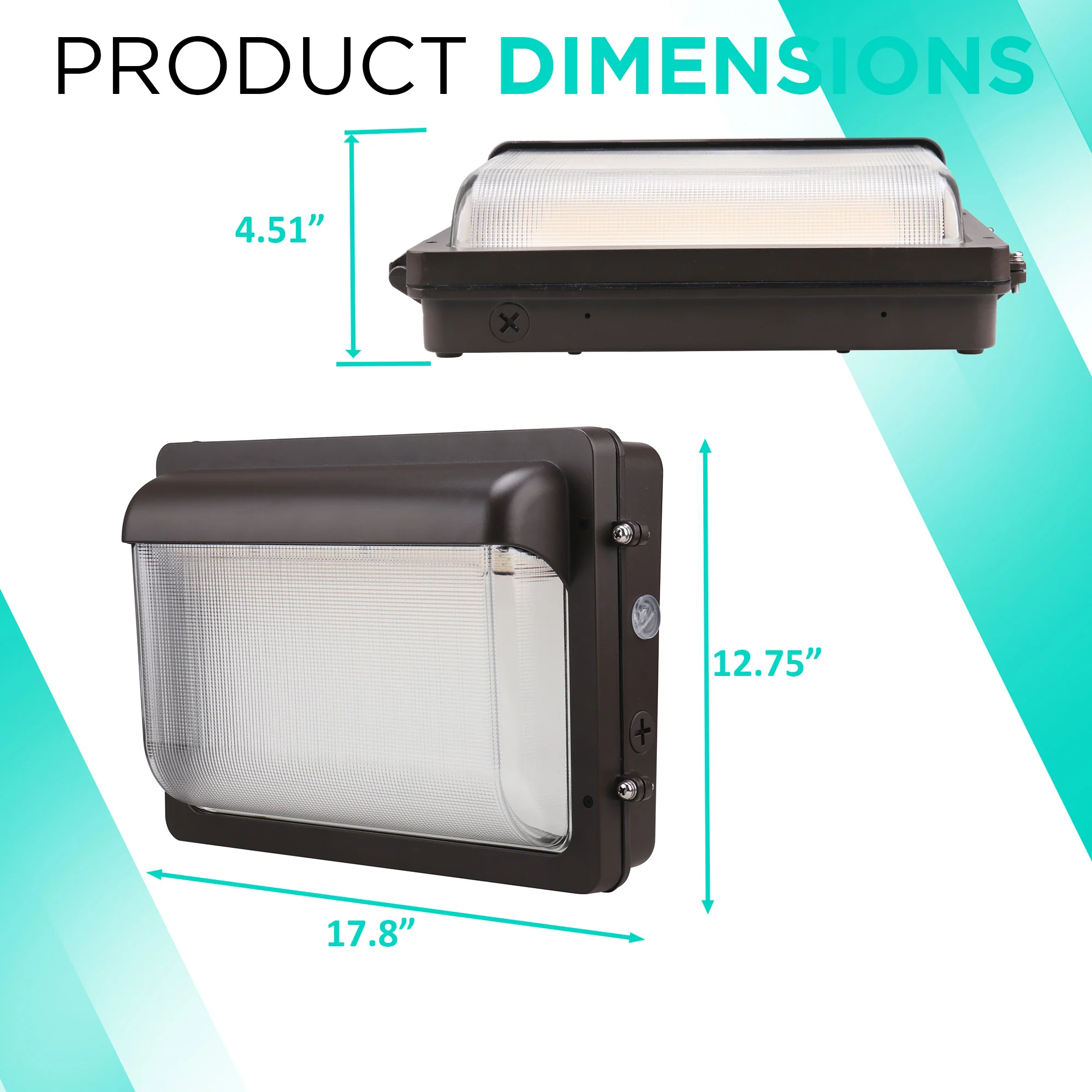 120W Wall Pack With Photocell- 15960 lumens - 5000K Daylight - IP65 UL-Listed #114 - Image 3