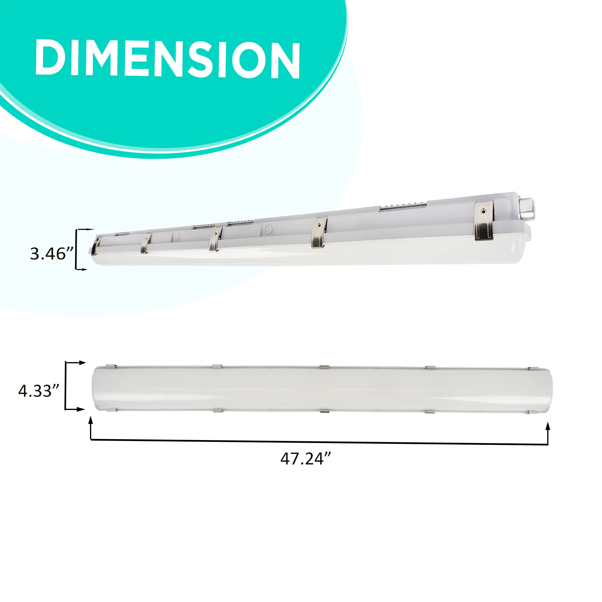 4ft Vapor Light – Watts (50/40/30W) & Color 3CCT(35/40/50K) Selectable – 7000 Lumens Max