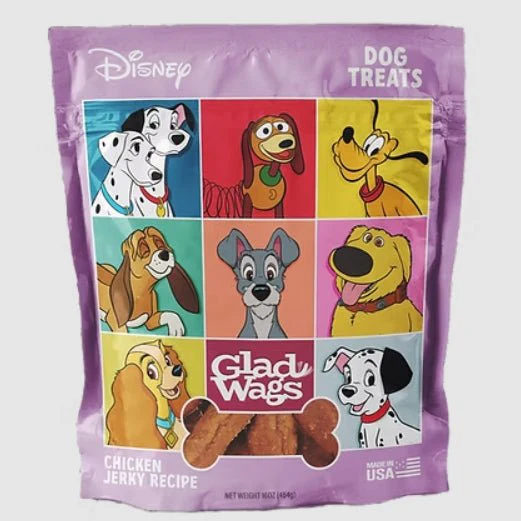Disney Glad Wags Chicken Jerky Dog Treats – Real Chicken, Grain-Free, Healthy Soft Jerky Snacks, Made in USA - Image 1
