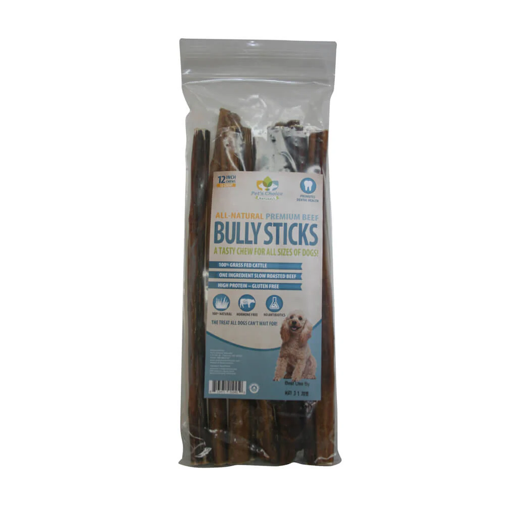 Dog Bully Sticks Premium All Natural Dog Pizzle Chews, 12" - Image 1