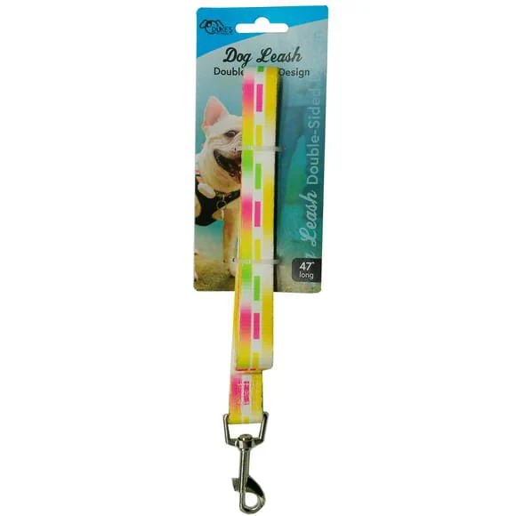 Dog Leash Double-Sided Design Print, Assorted Patterns, 47″