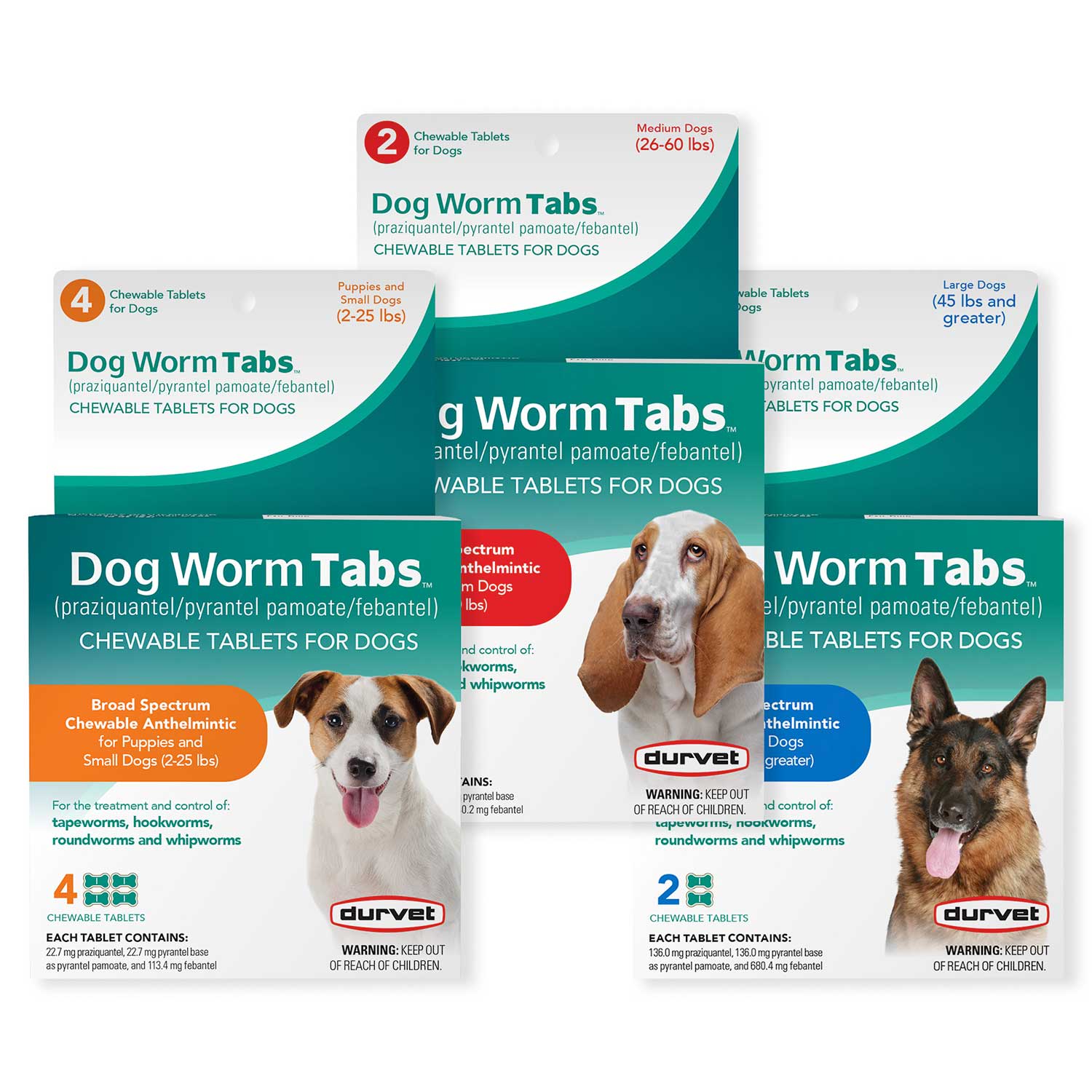 Durvet Dog Worm Tabs Chewable Tablets – Broad Spectrum Dewormer for Dogs - Image 1