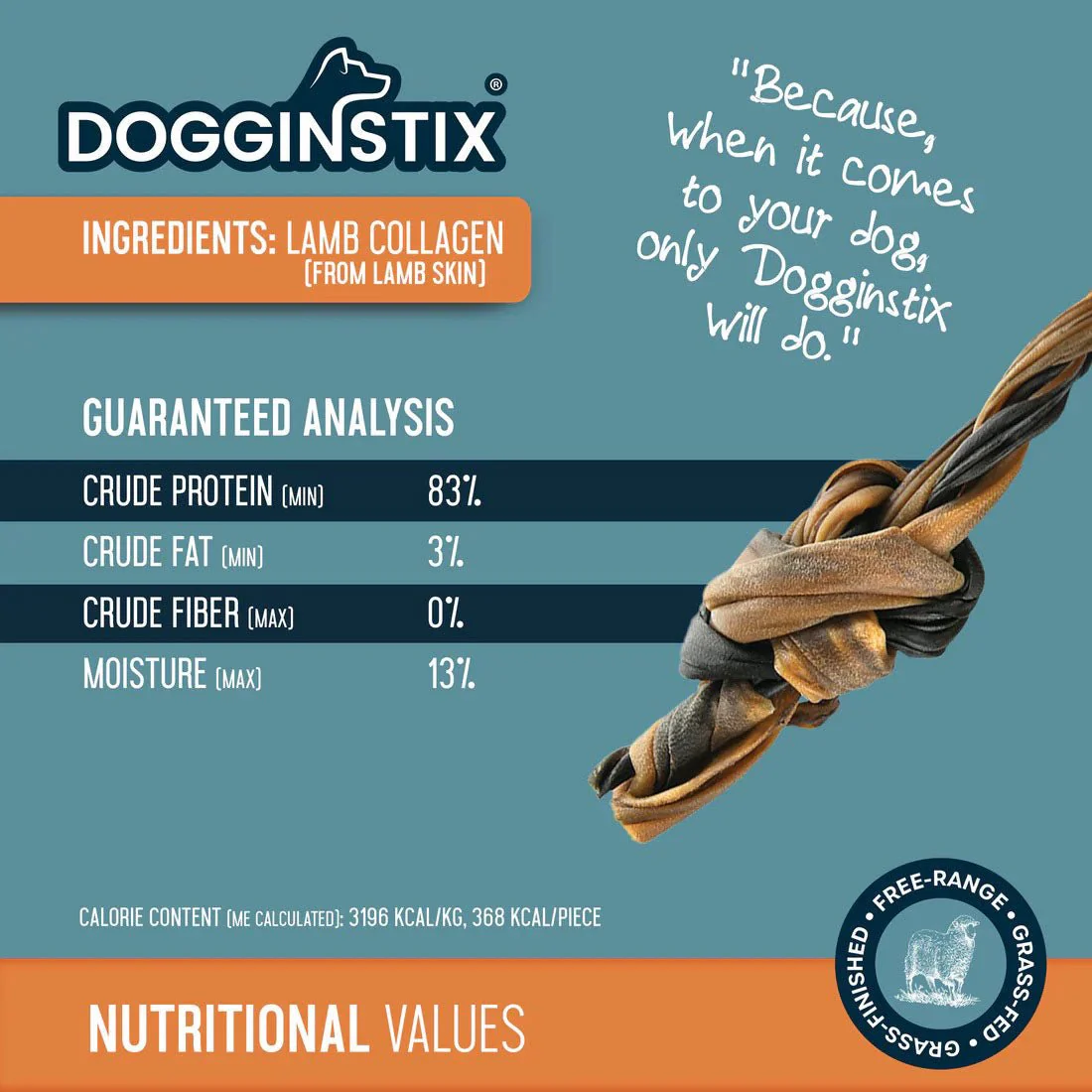 Dogginstix Braided Lamb Collagen Double Knot Dog Chew – Natural, Grass-Fed, Low Fat Treat - Image 3