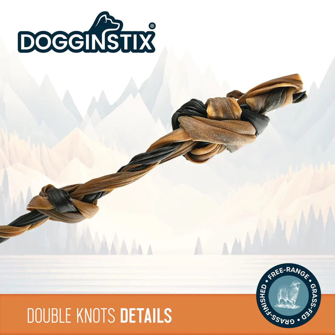 Dogginstix Braided Lamb Collagen Double Knot Dog Chew – Natural, Grass-Fed, Low Fat Treat - Image 2