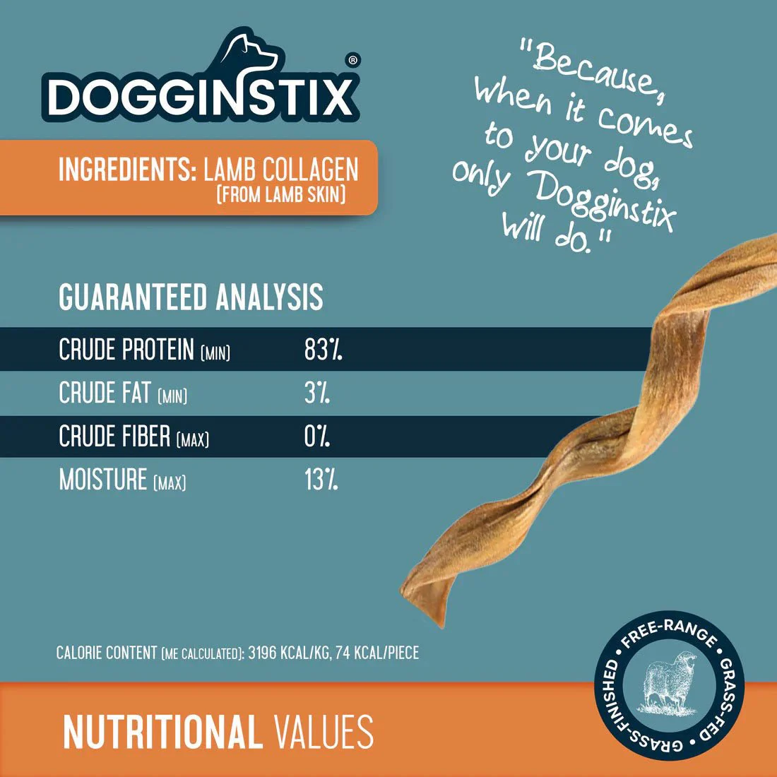 Dogginstix Braided Lamb Collagen Twist Dog Chew – Natural, Odor Free, Long Lasting - Image 3