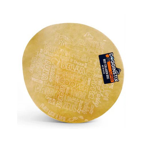 Dogginstix Natural Beef Collagen UFO Dog Chew & Toy – Long Lasting, Digestible, High Protein - Image 1