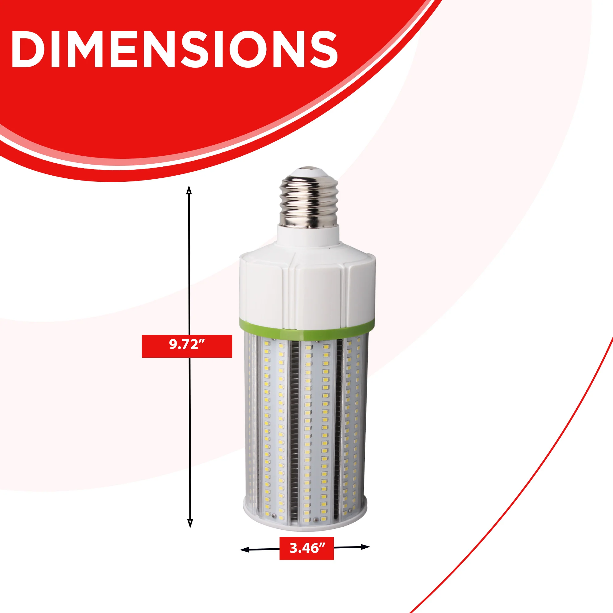 60W LED Corn Bulb - E39 - 9300 Lumens - 5700K - IP65 Rated #165 - Image 2