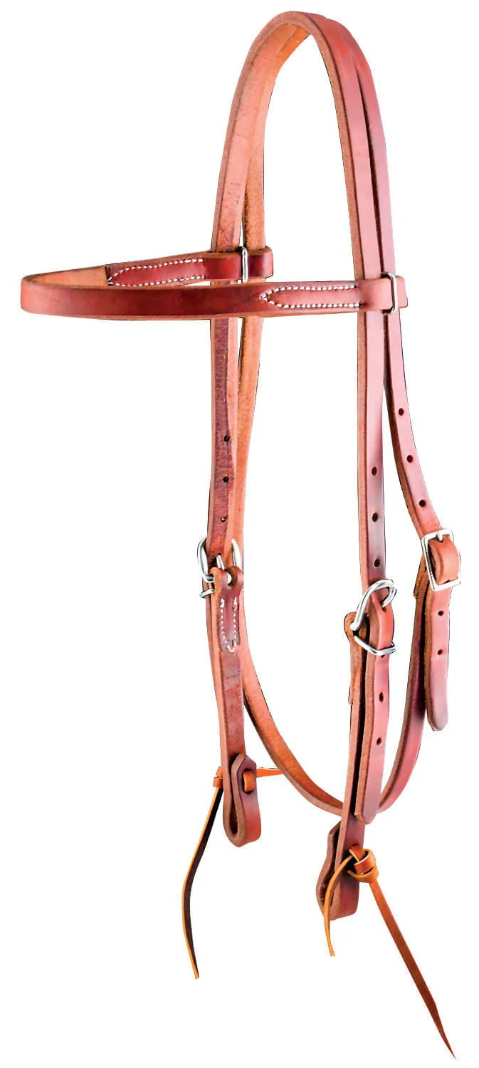 Jeffers "Dr. J" Harness Leather Amish Browband Headstall with Stainless Steel Hardware - Image 1
