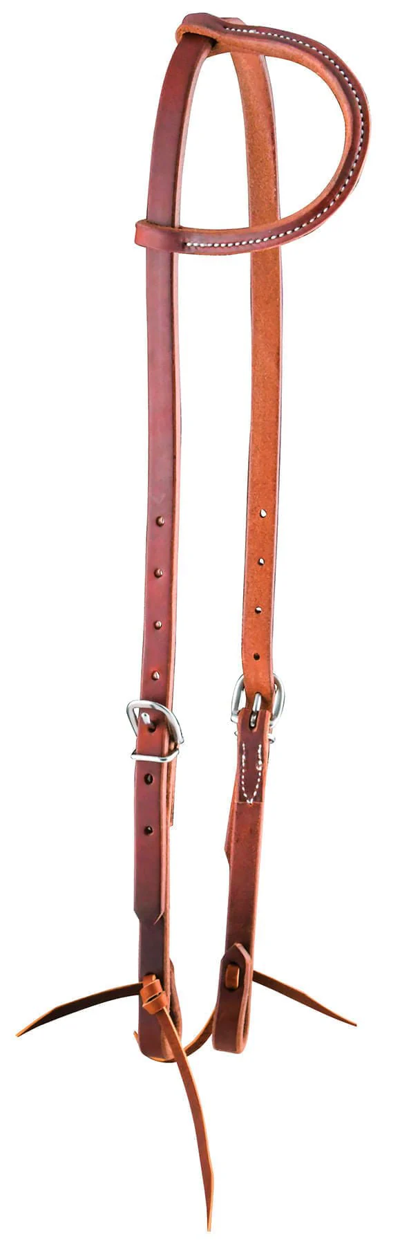 Jeffers "Dr. J" Harness Leather Amish Sliding Ear Headstall with Stainless Steel Hardware - Image 1