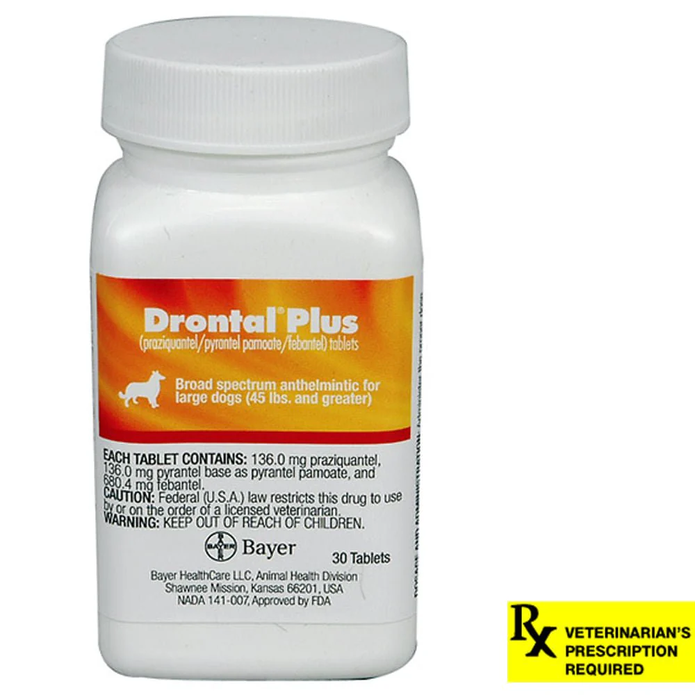 Rx Drontal Plus (praziquantel/pyrantel pamoate/febantel) Broad Spectrum Anthelmintic for Dogs - Image 1