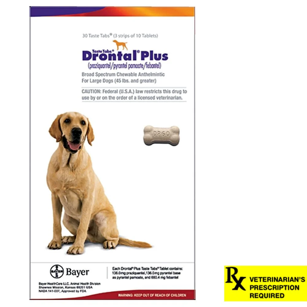 Rx Drontal Plus Taste Tablets Chewable Anthelmintic for Puppies & Small Dogs - Image 1