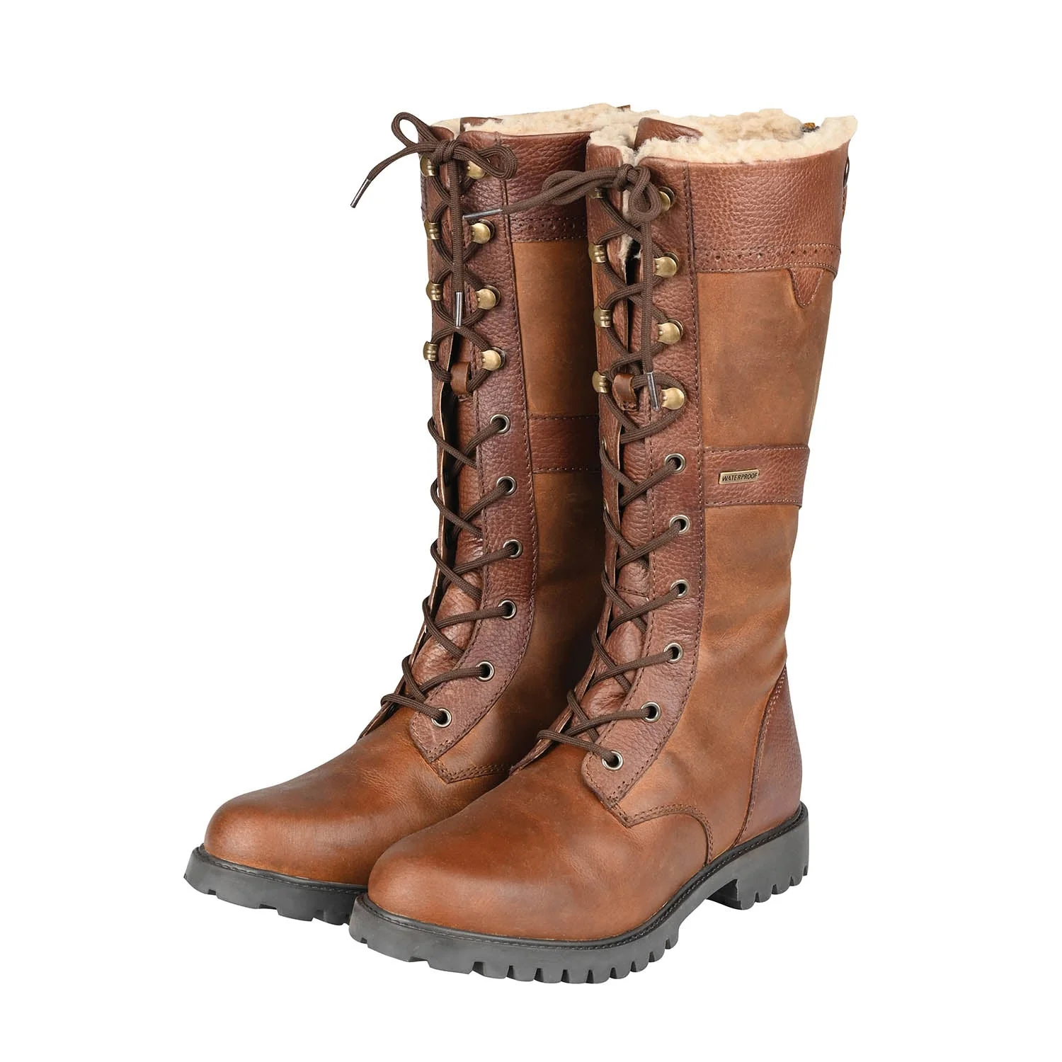 Dublin Ladies Yukon Tall Boots – Cozy Sherpa Fleece Tall Leather Boots - Image 1