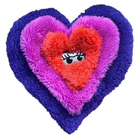 Duraplush Multi-Colored Heart Dog Toy, Medium - Image 1