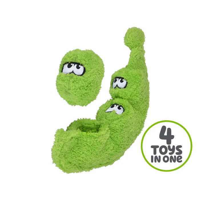 Duraplush Peas in a Pod Dog Toy, 4-Toys-In-One - Image 1