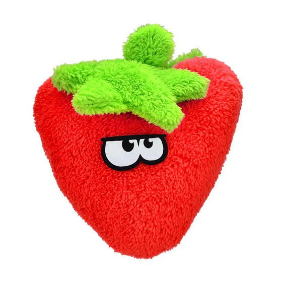 Duraplush Strawberry Dog Toy, Medium - Image 1