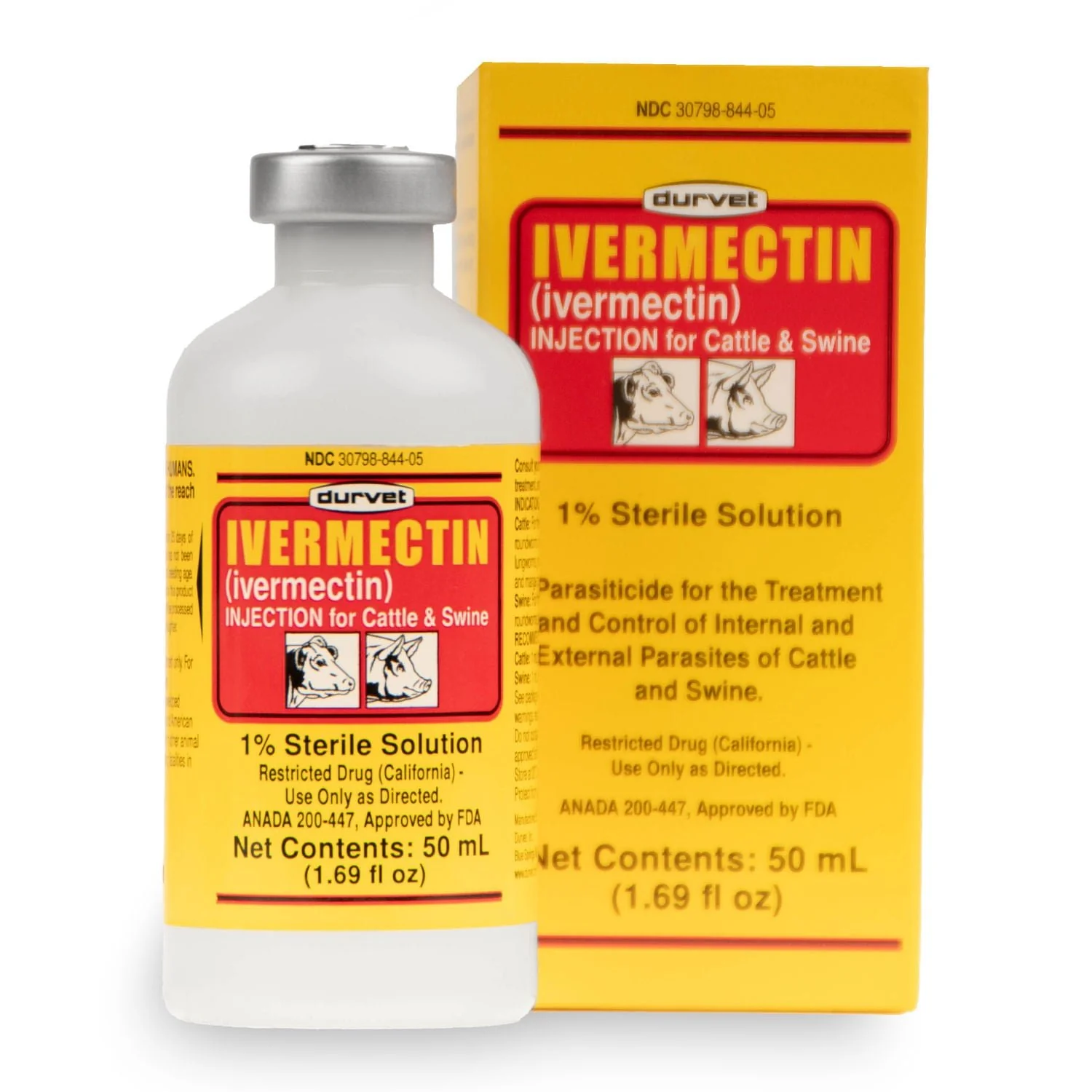 Durvet 1% Ivermectin Injection, Cattle and Swine Dewormer - Image 1