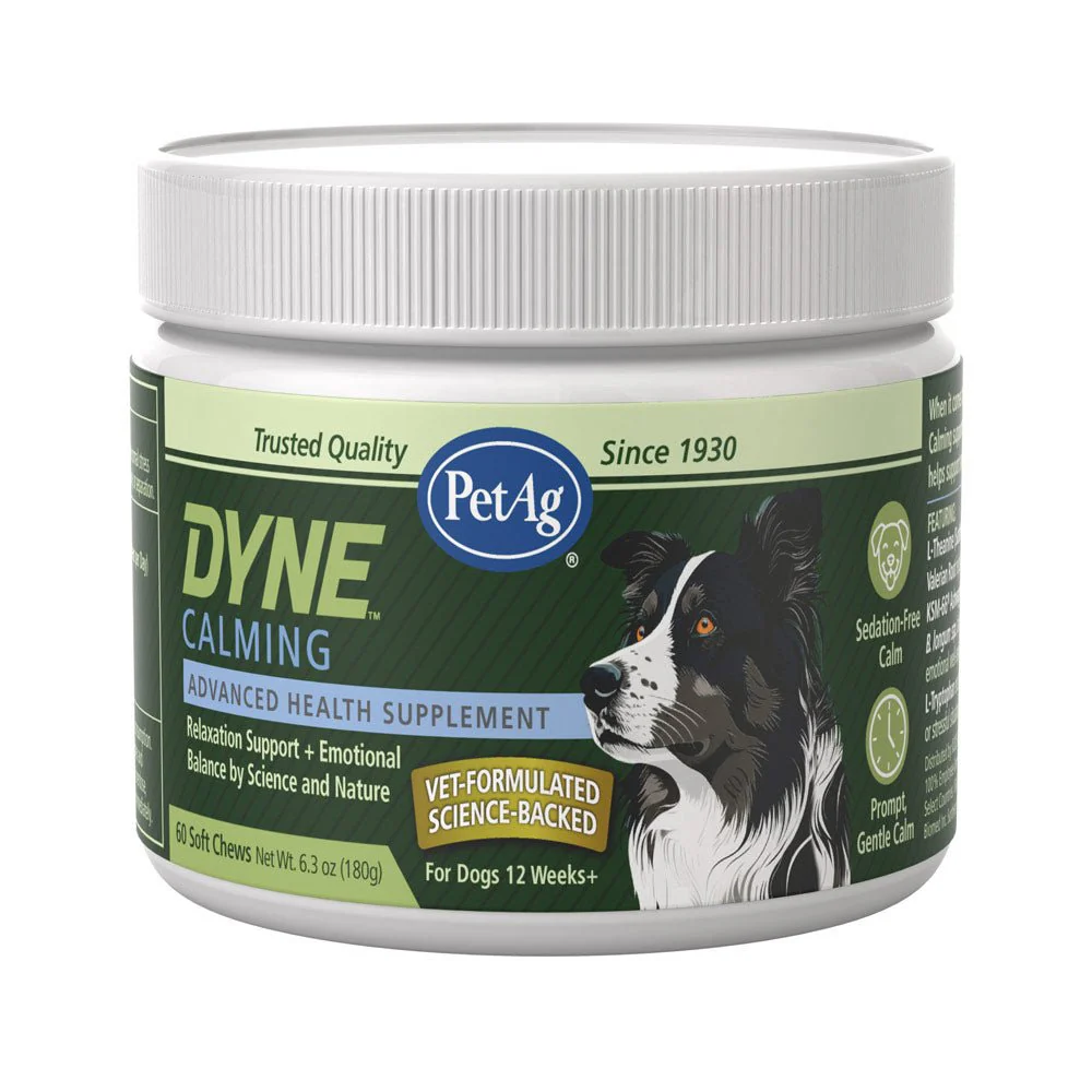 Dyne Calming & Stress Support Soft Chews for Dogs – Natural Stress Relief for Noise, Travel & Separation Anxiety