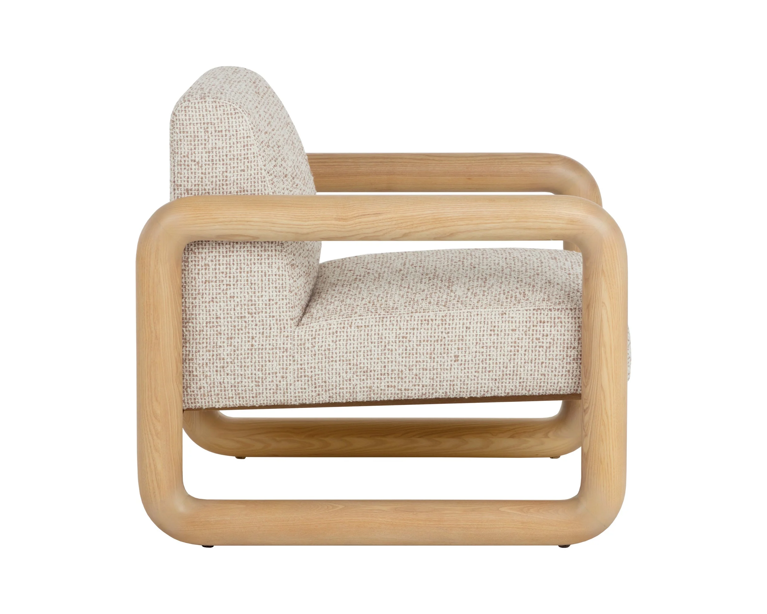 Nubo Lounge Chair - Noah Ecru / Nubuck Tan Leather - Image 3