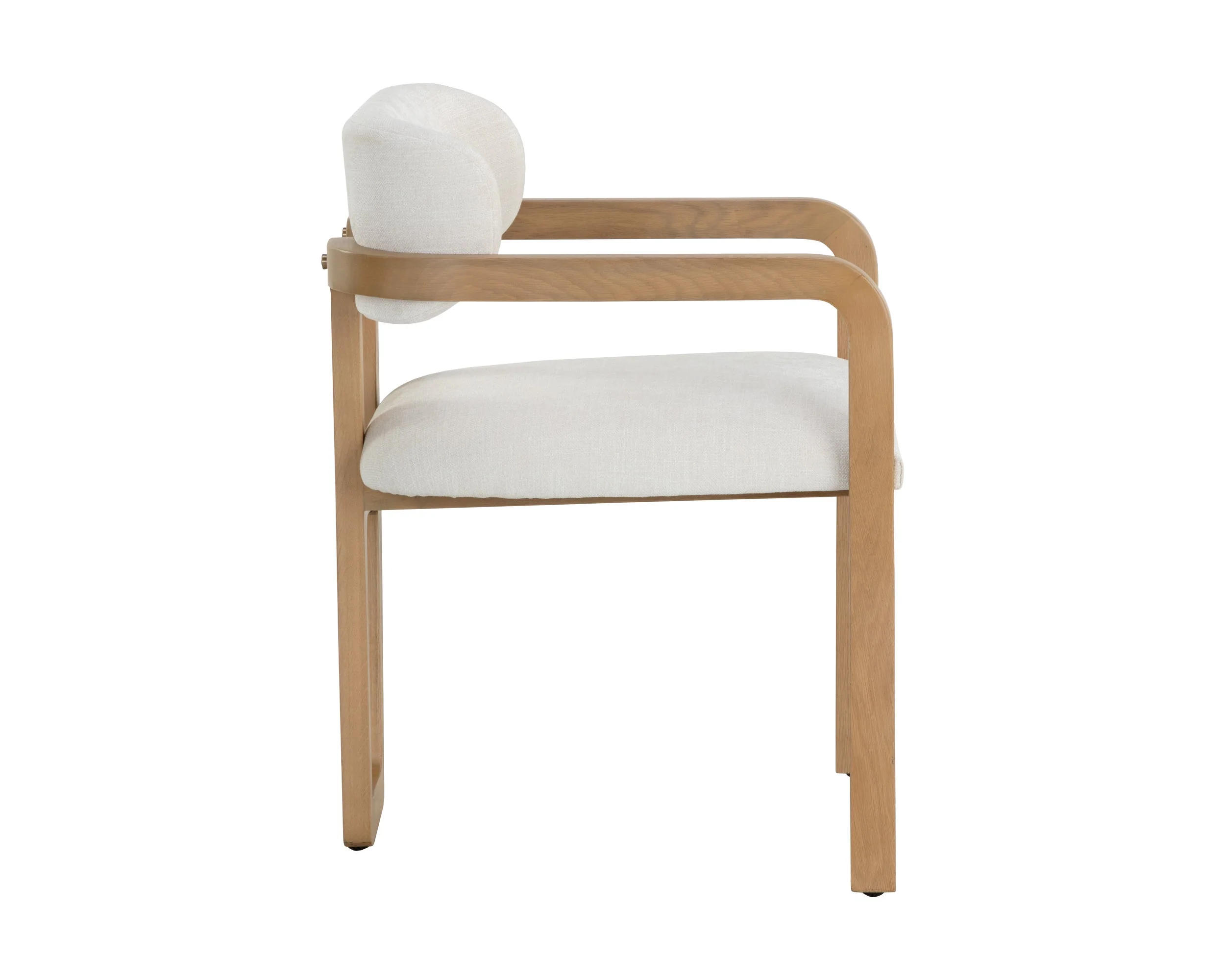 Madrone Dining Armchair - Rustic Oak - Heather Ivory Tweed - Image 3