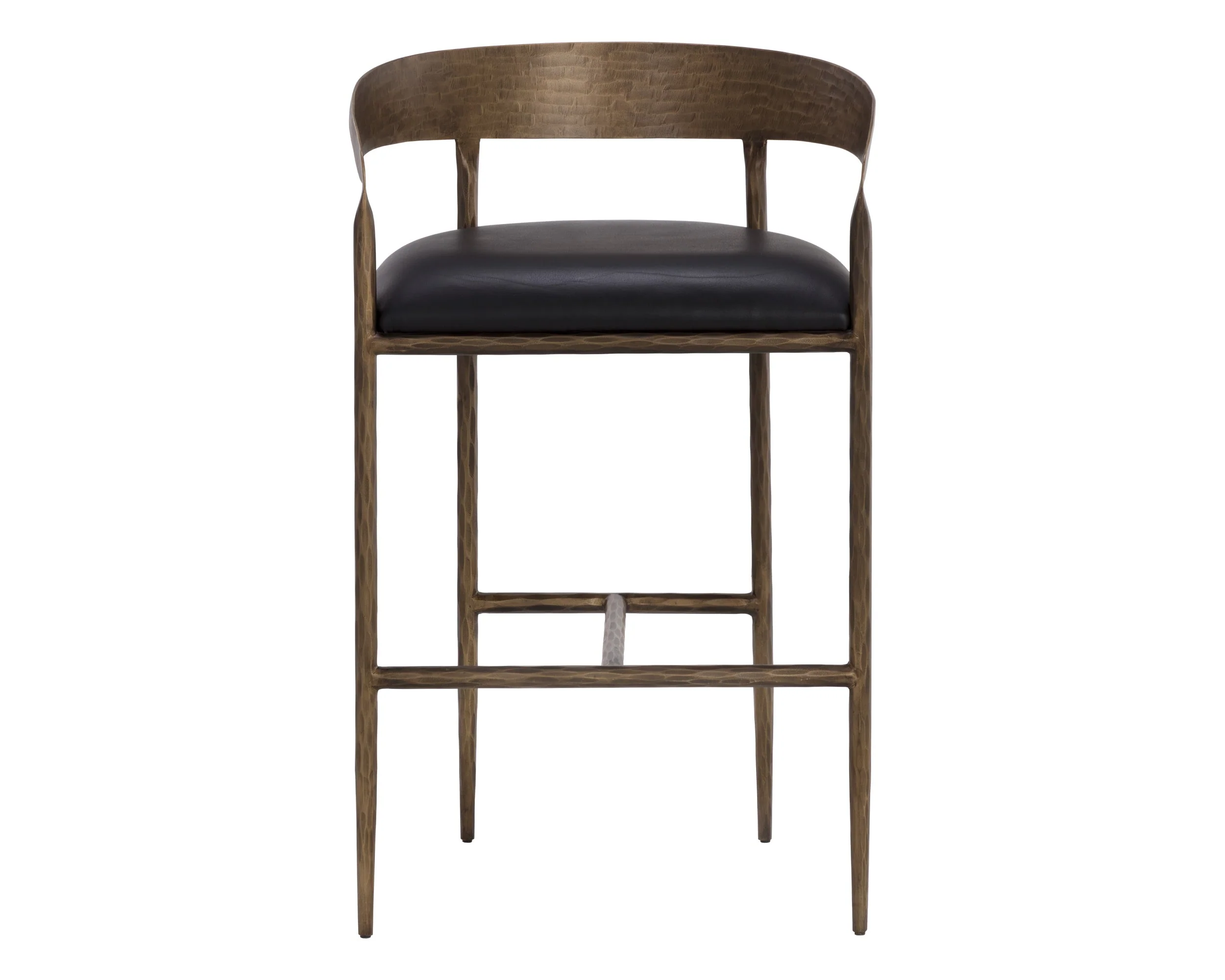 Zanatta Barstool - Charcoal Black Leather - Image 2