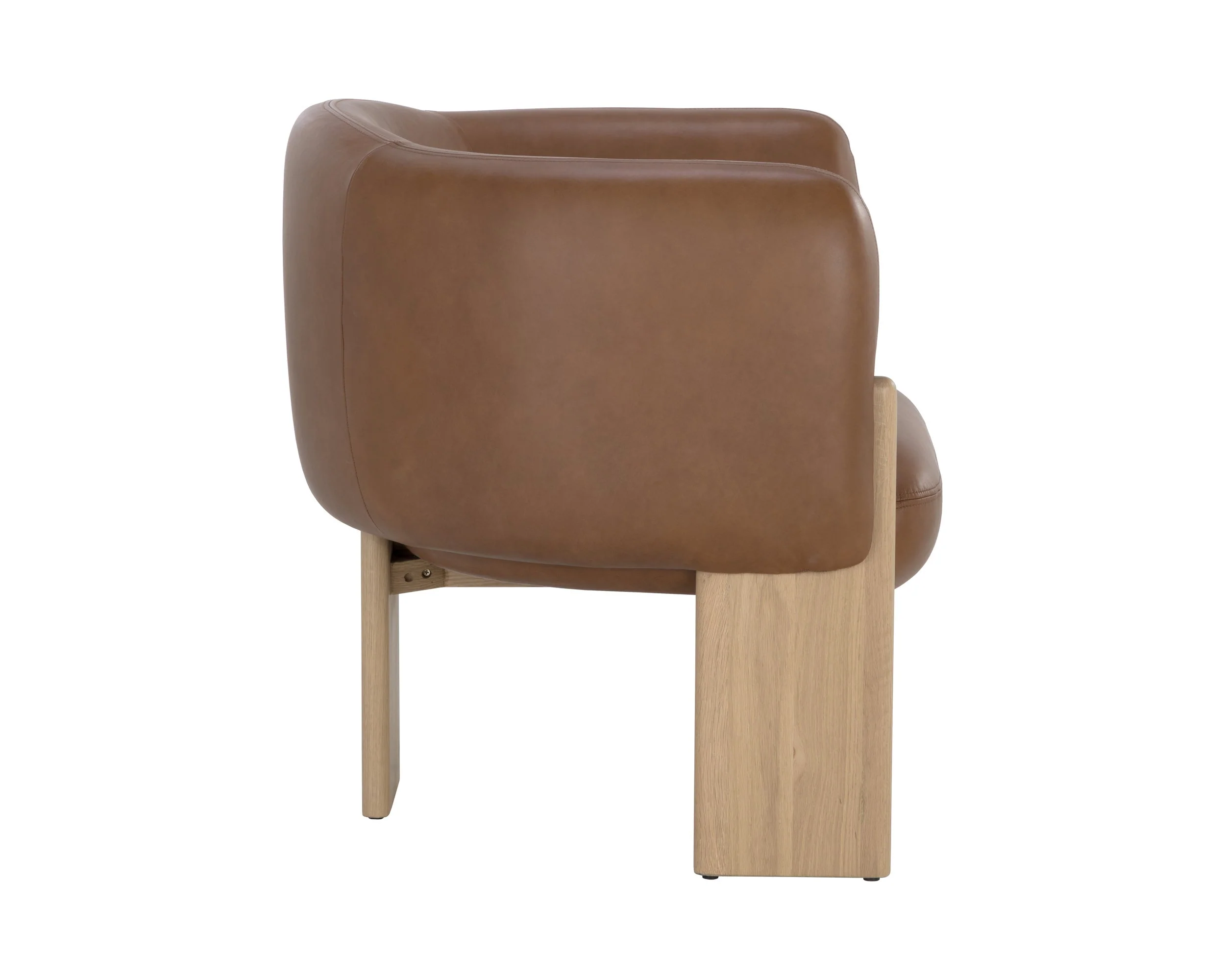 Trine Lounge Chair - Rustic Oak - Vintage Camel Leather - Image 3
