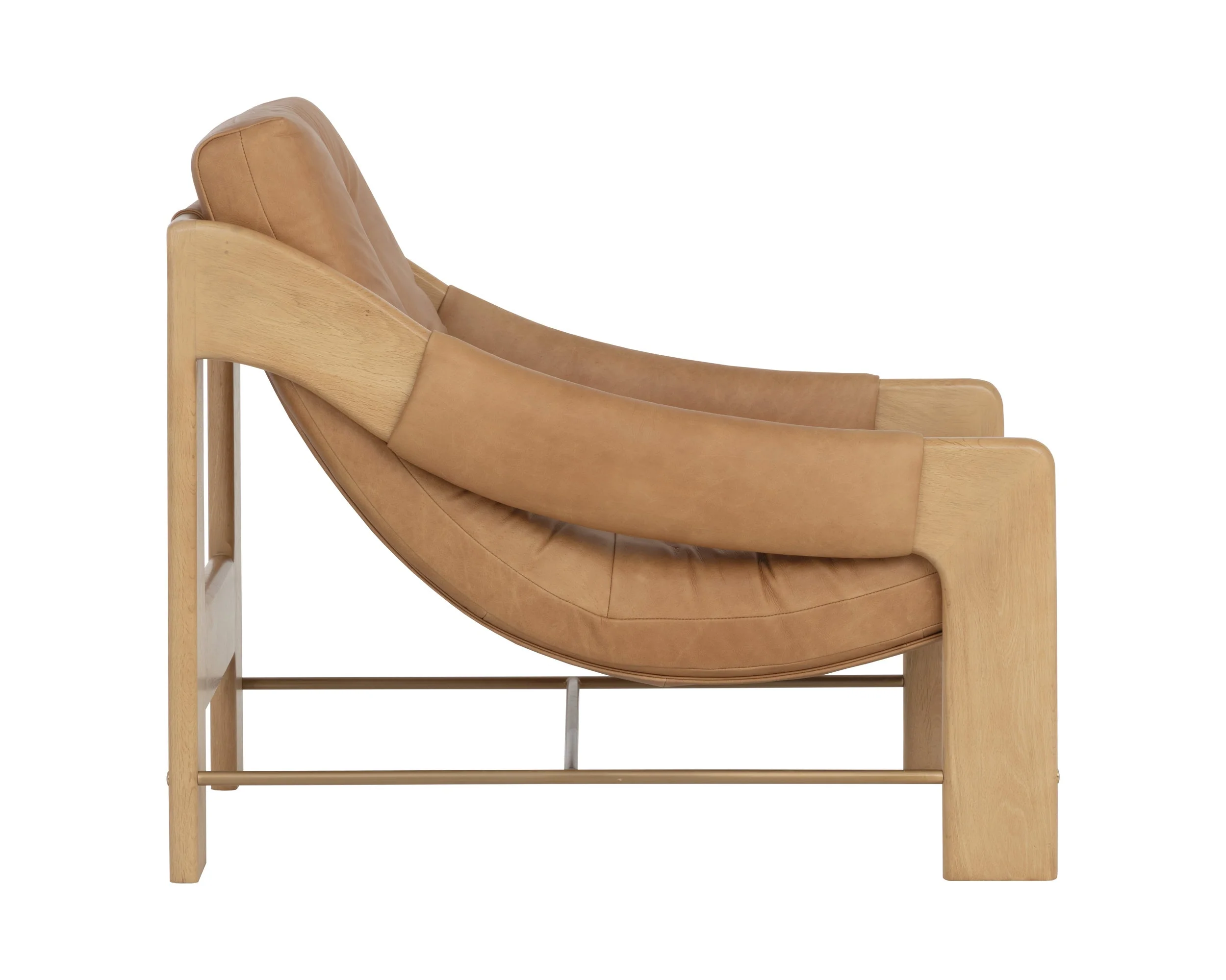 Rafferty Lounge Chair - Rustic Oak - Ludlow Sesame Leather - Image 3