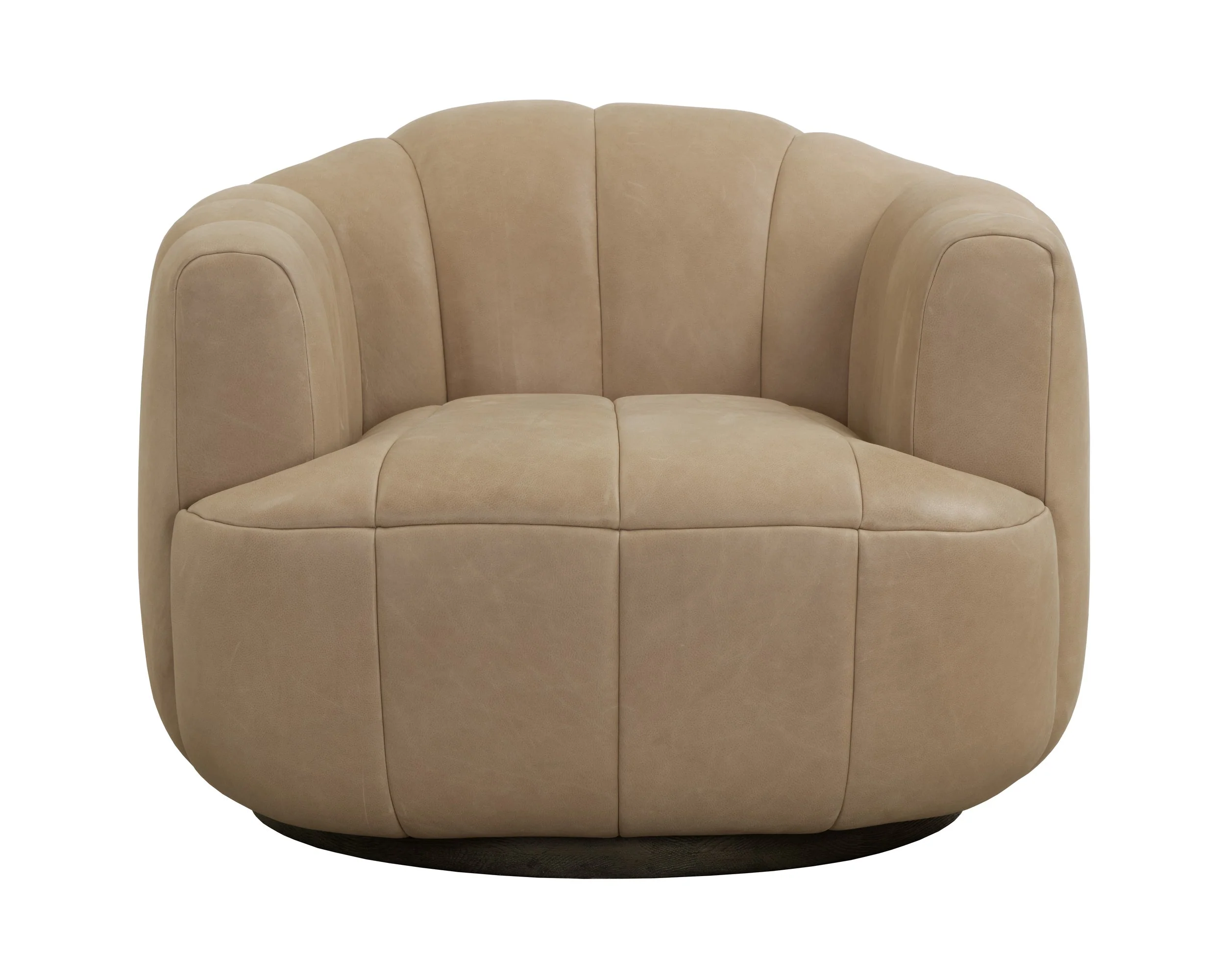 Tadeo Swivel Armchair - Dark Brown - Sahara Sand Leather - Image 2