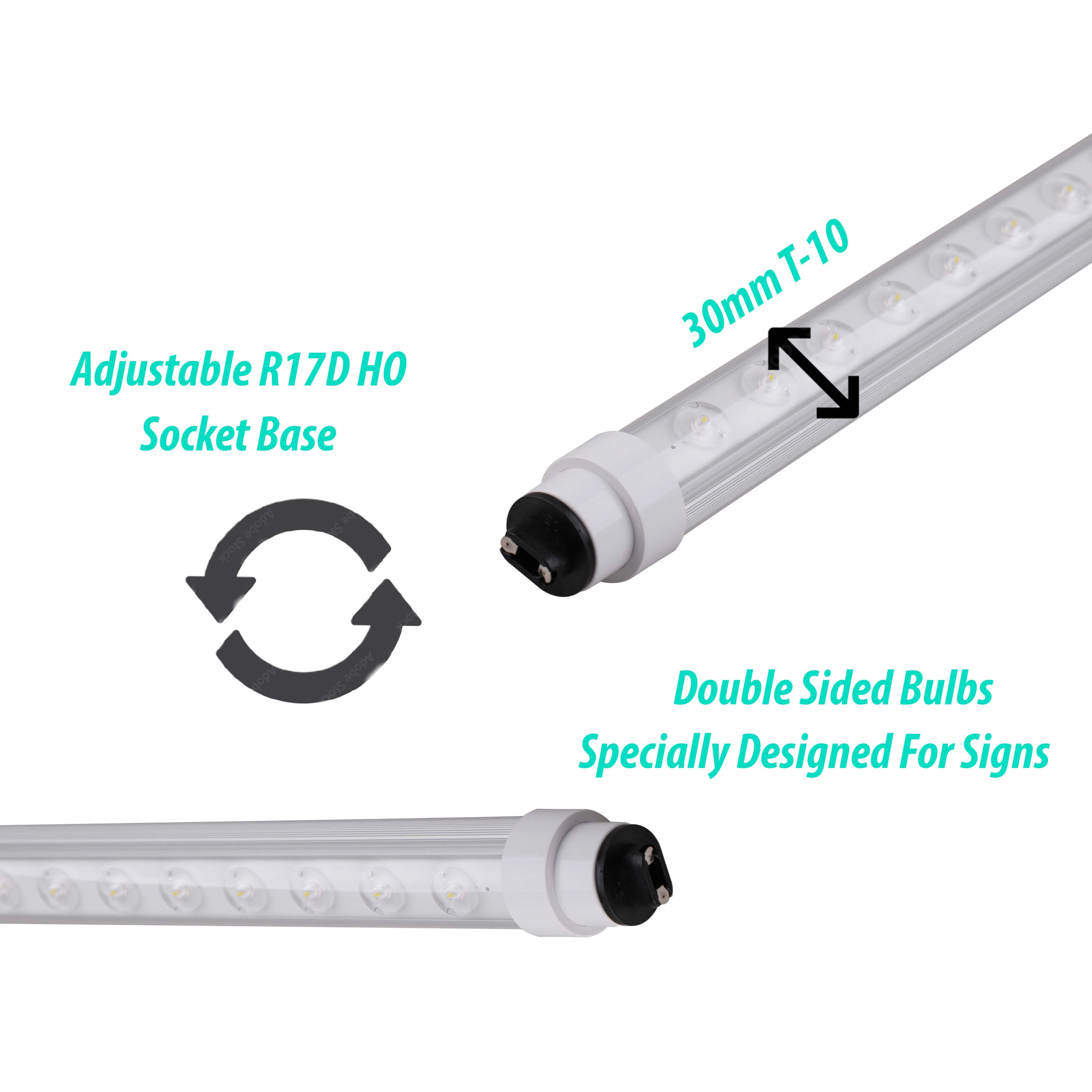 LED Sign Bulb F-48 T10 HO 6000K - 30W - 25 Pack - Image 3