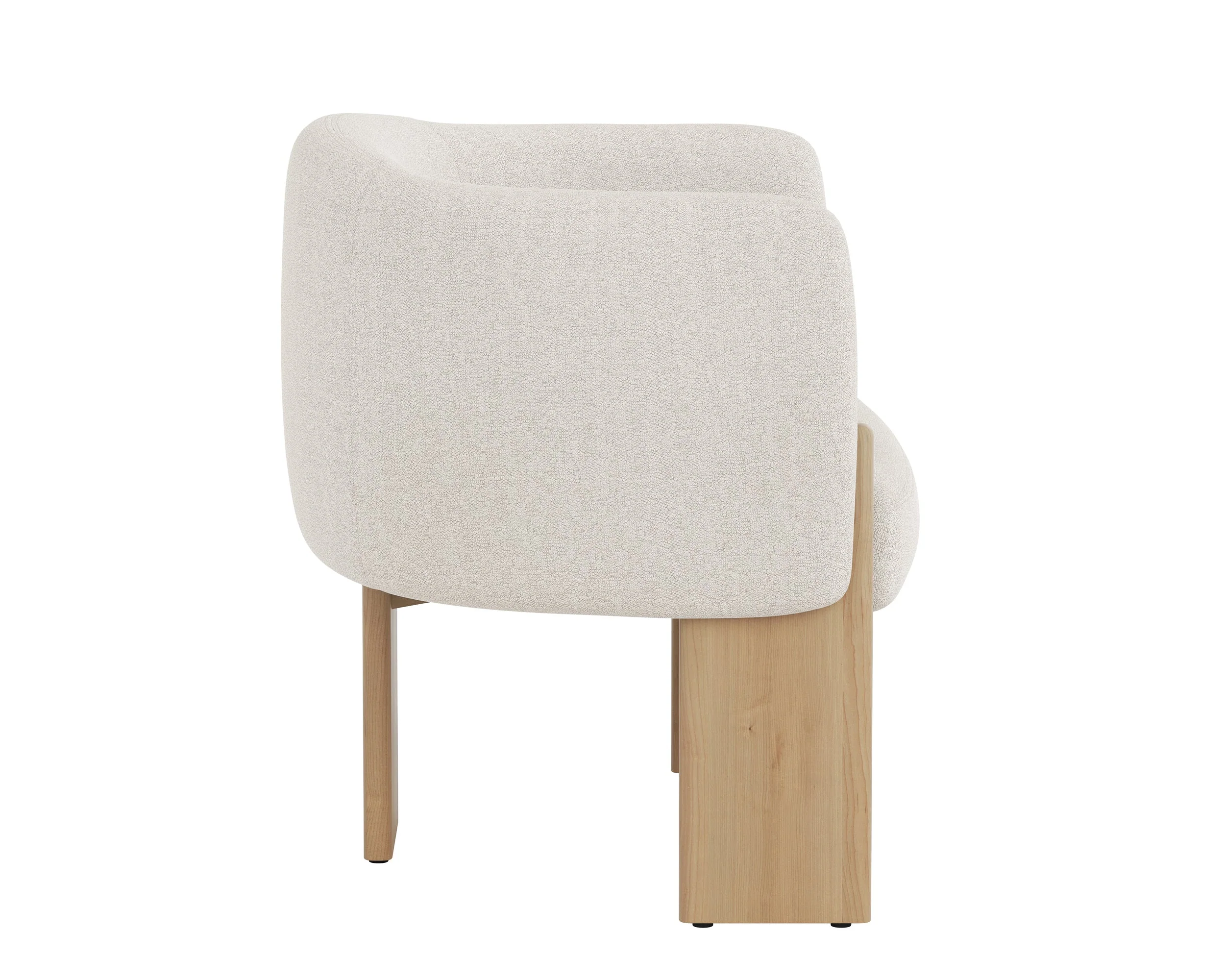 Trine Lounge Chair - Rustic Oak - Dove Cream - Image 3