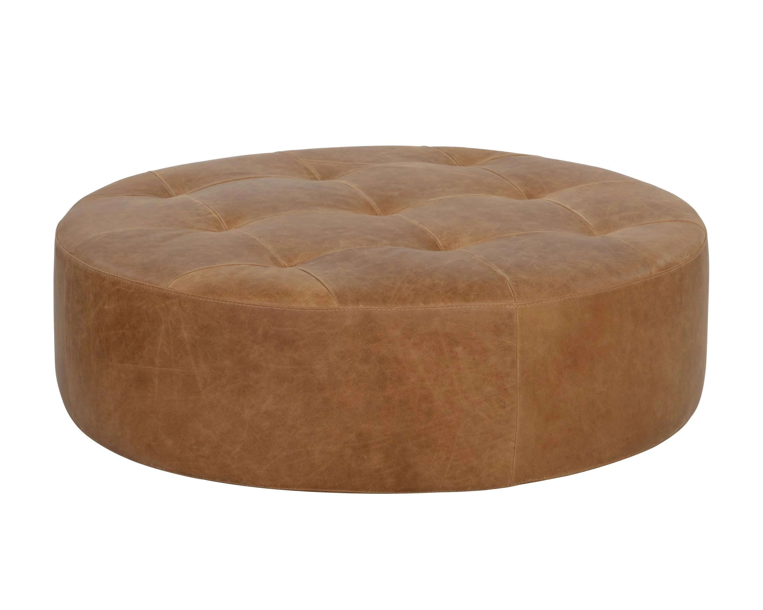 Nilda Ottoman - Camel Leather - Image 2