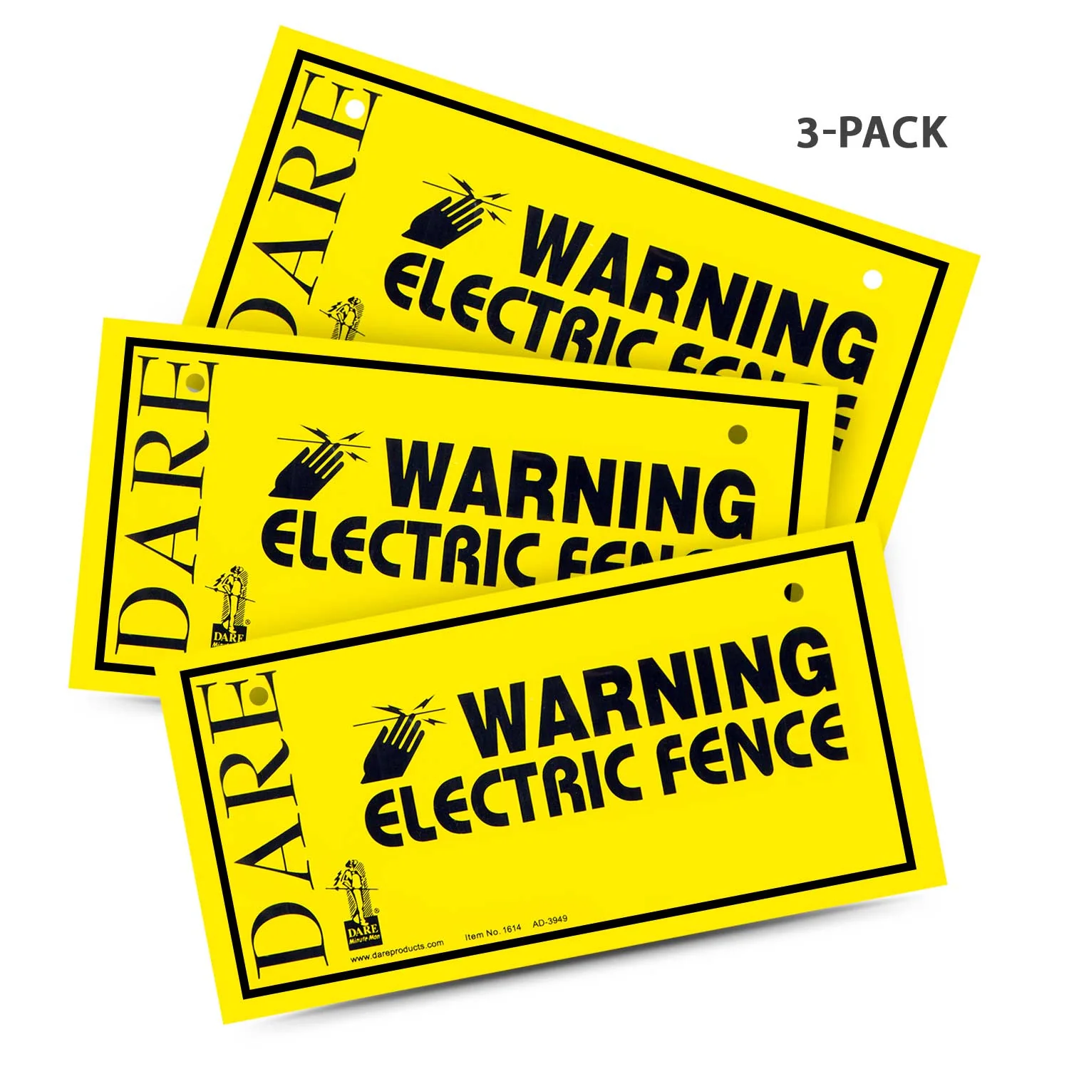 Electric Fence Warning Signs, Pack of 3 - Image 1