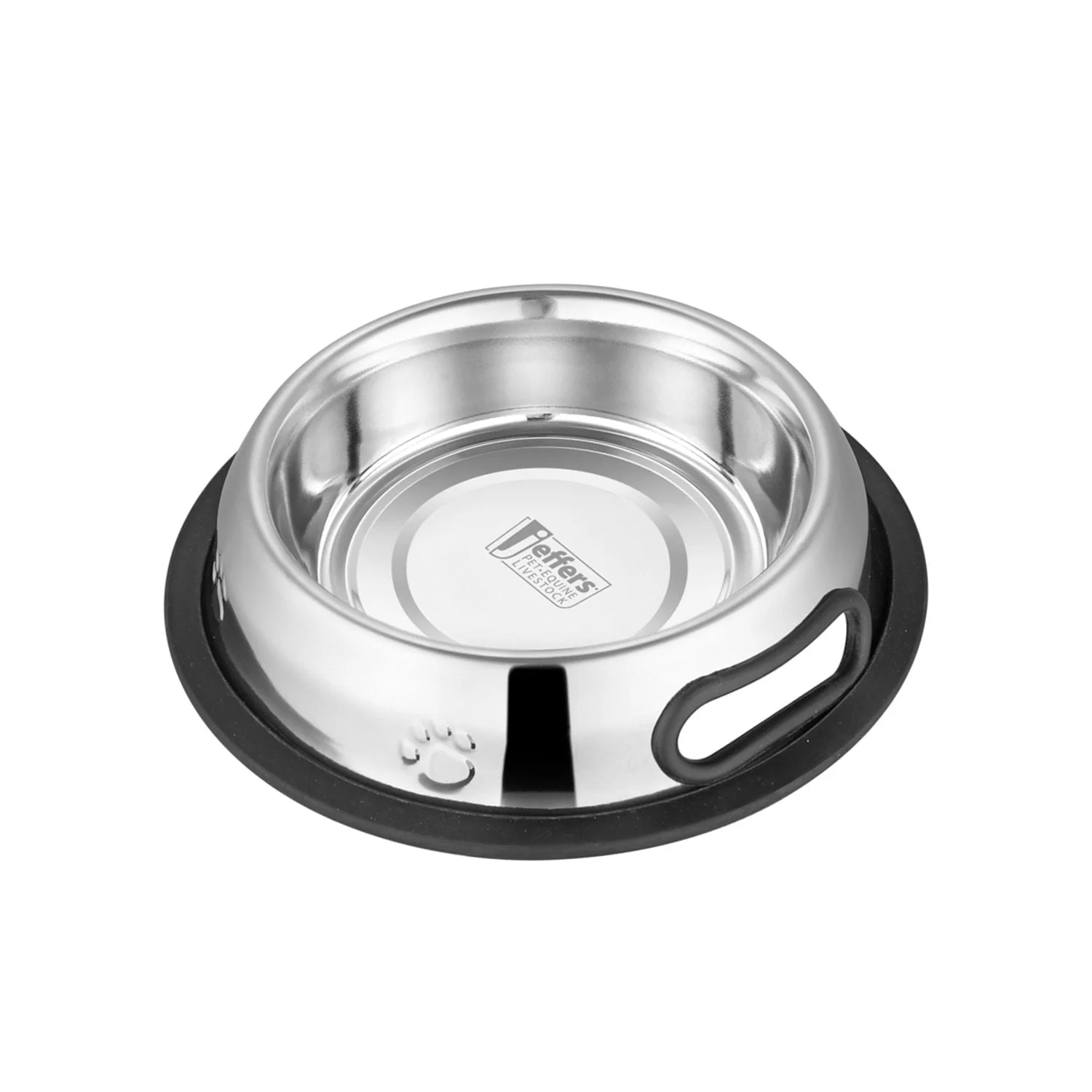 Jeffers Pet Embossed No-Tip Anti-Skid Stainless Steel Pet Bowls for Dogs, Cats, Puppies, Kittens – Rubber Base, Food & Water Feeding Dish for Home, Travel, Camping, Kennel - Image 1